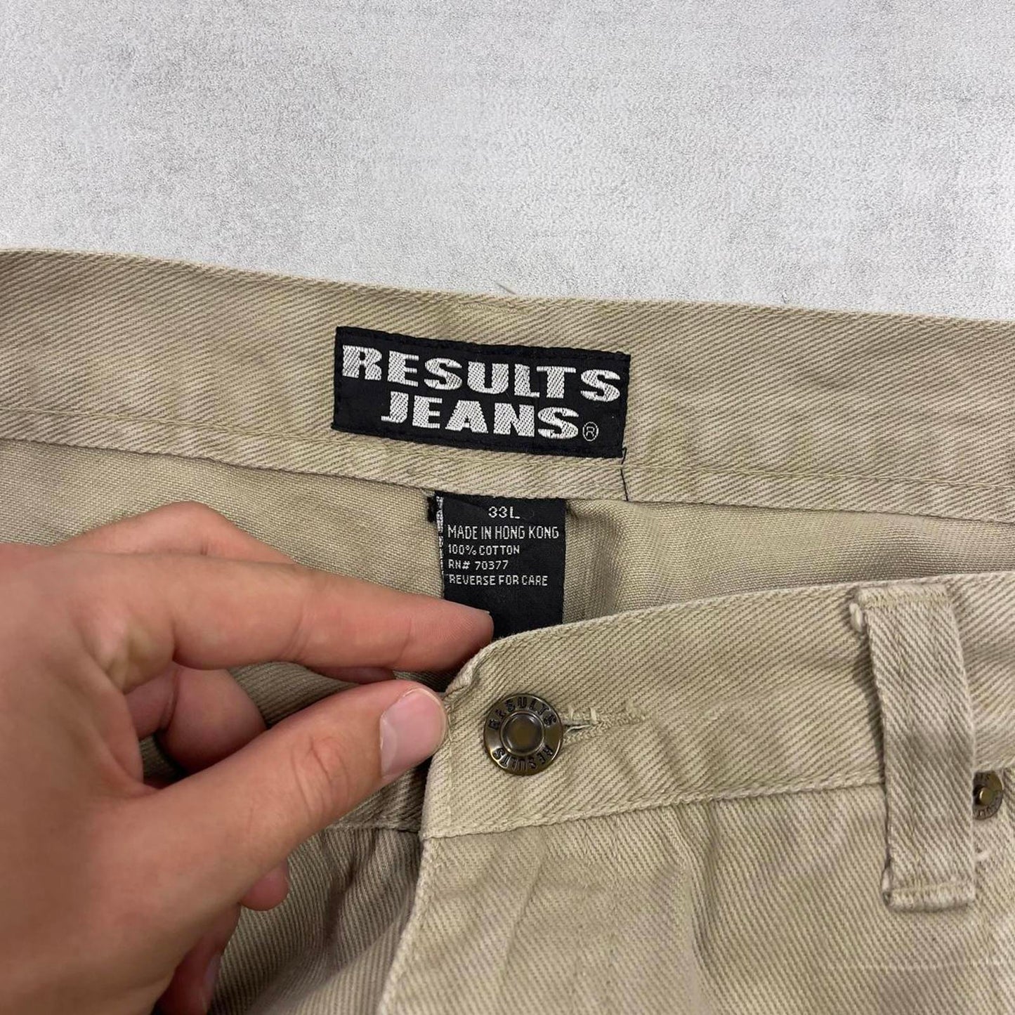 Beige Results carpenter jeans W33L32 baggy cargo skater style jeans