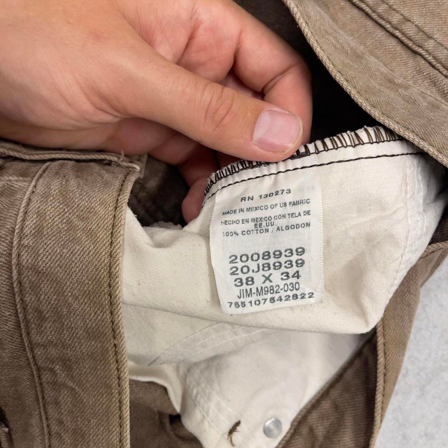 Vintage khaki brown Lee jorts W38
