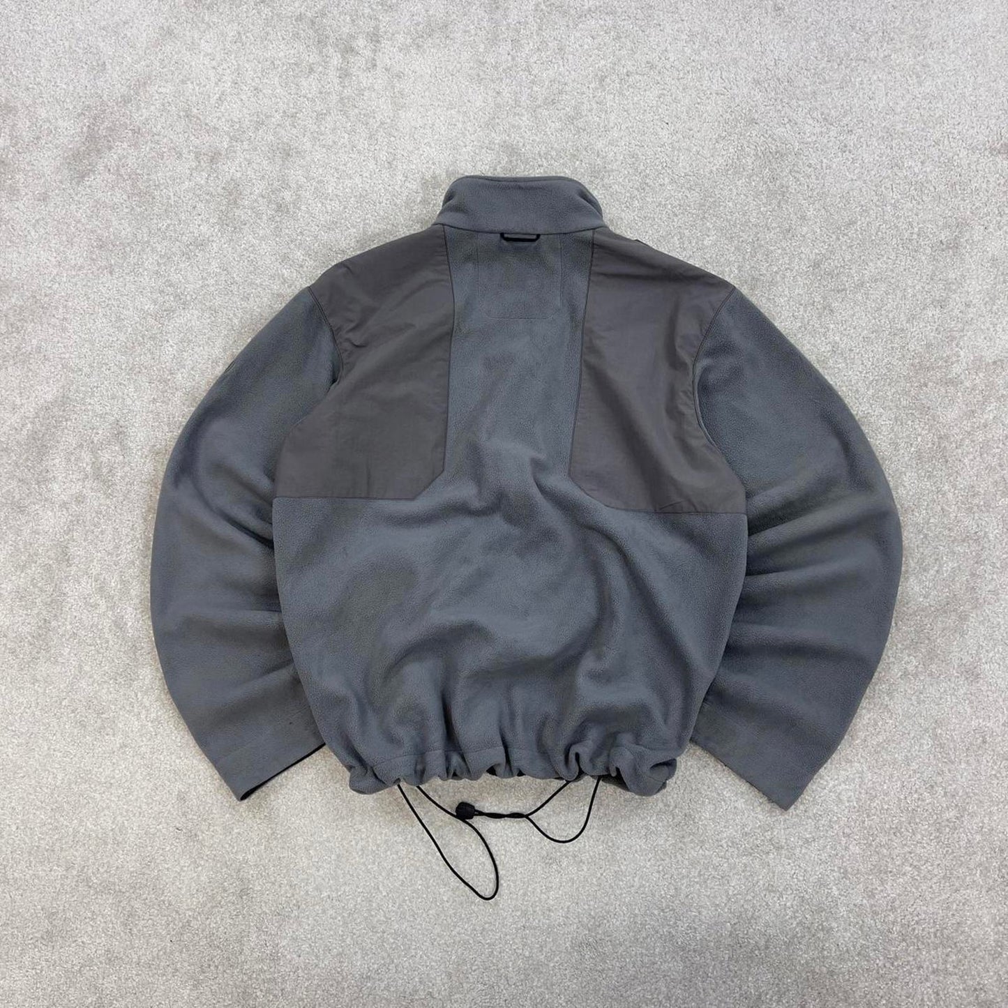 Grey Columbia technical zip up fleece Large y2k style autumn adjustable waist convert