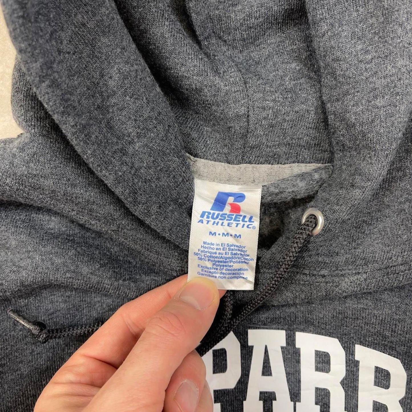 Grey vintage Russel hoodie M