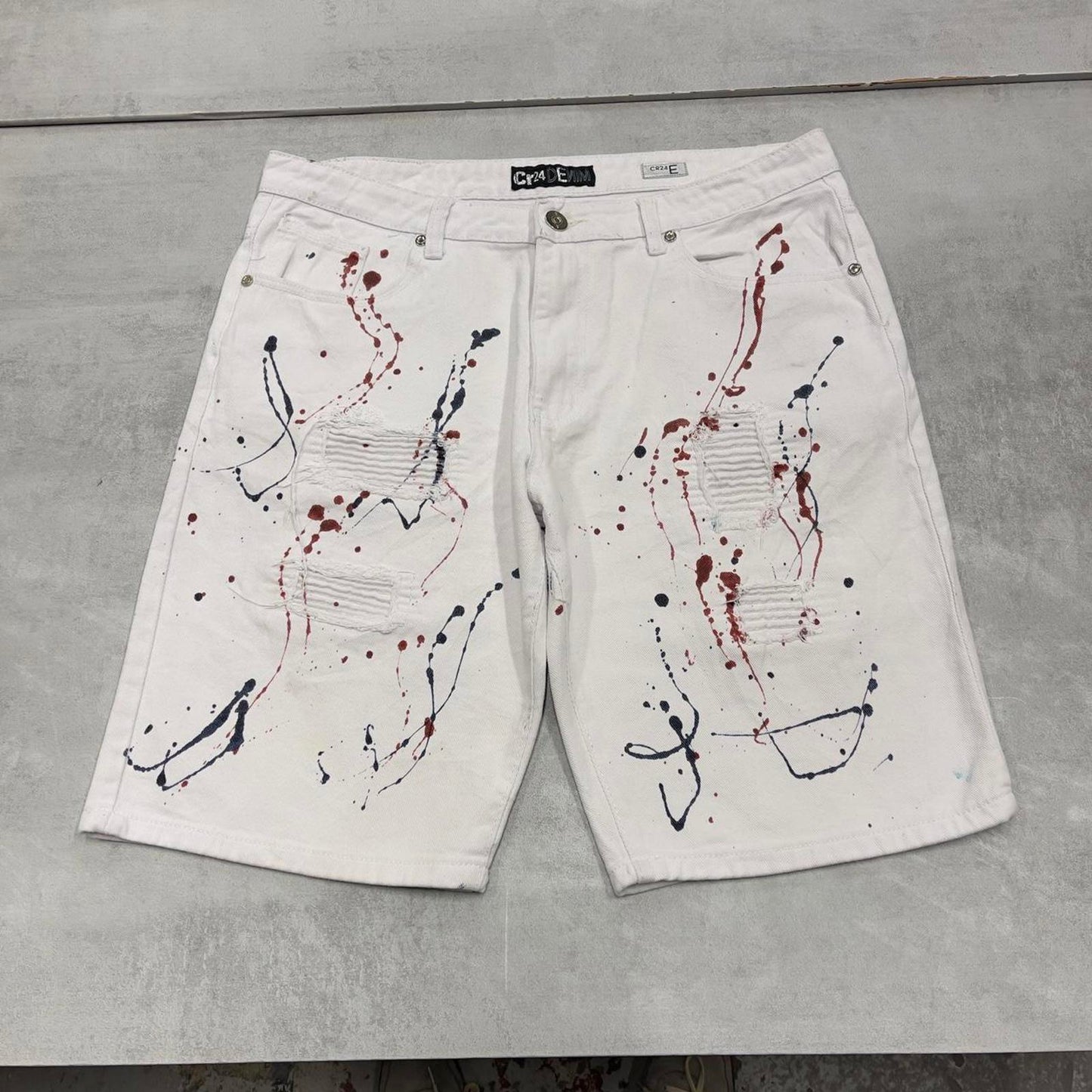 White Cr24 Denim jorts W38