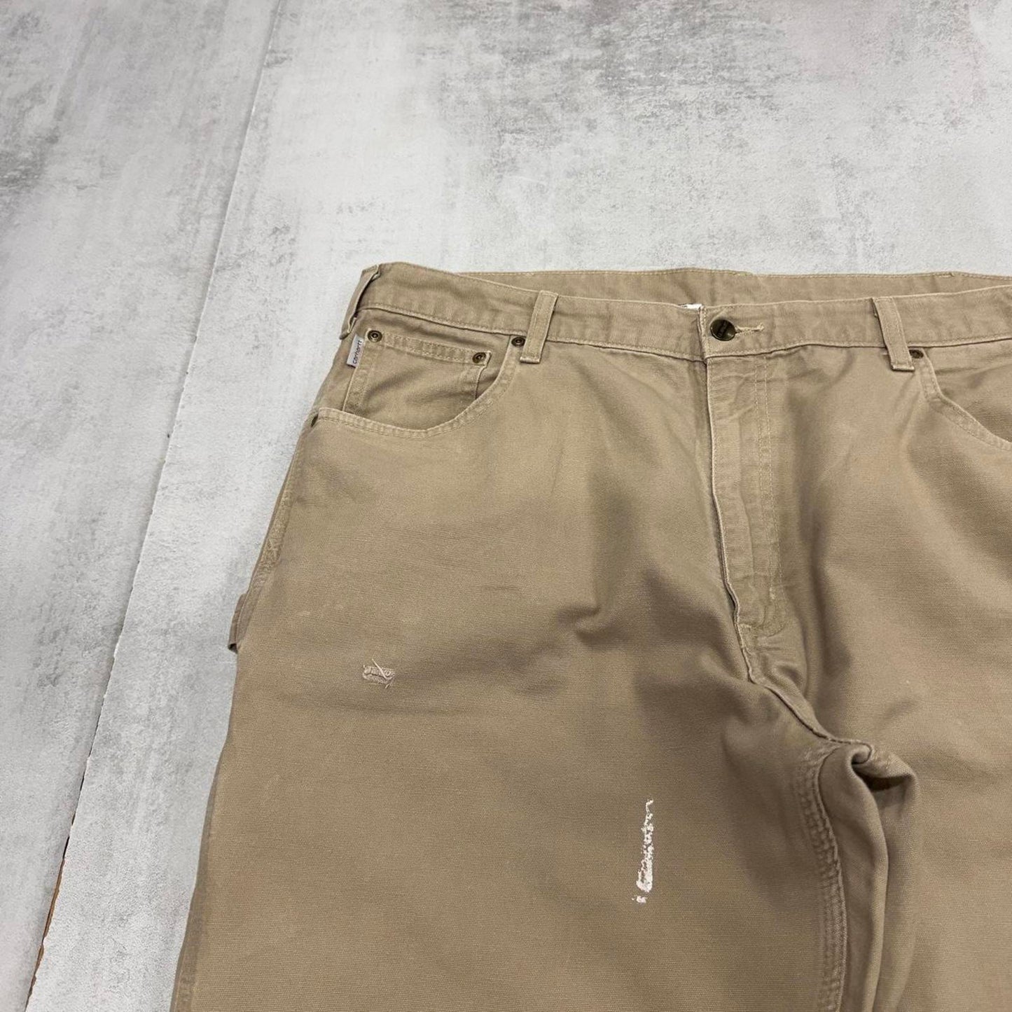 Carhartt carpenter pants W40 L34 loose tan 90s style cargo skater pants
