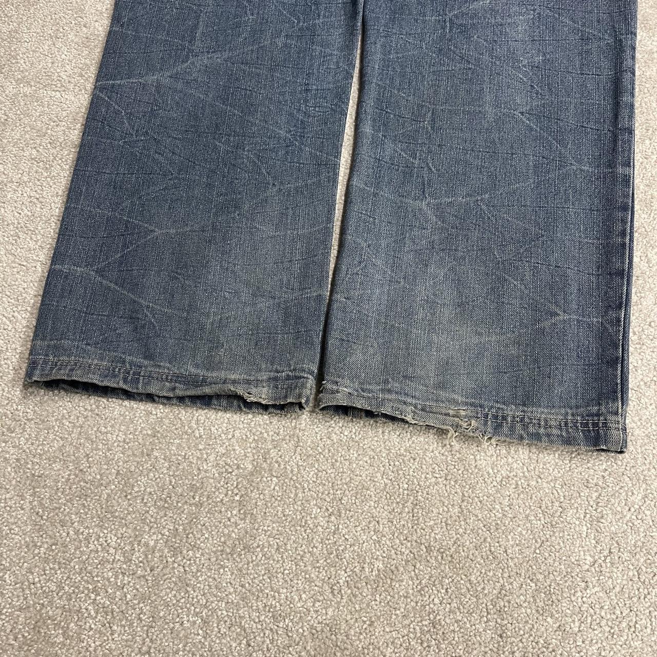 Phat Classic embroidered jeans loose washed blue denim Y2K Phat Farm loose surf style pants