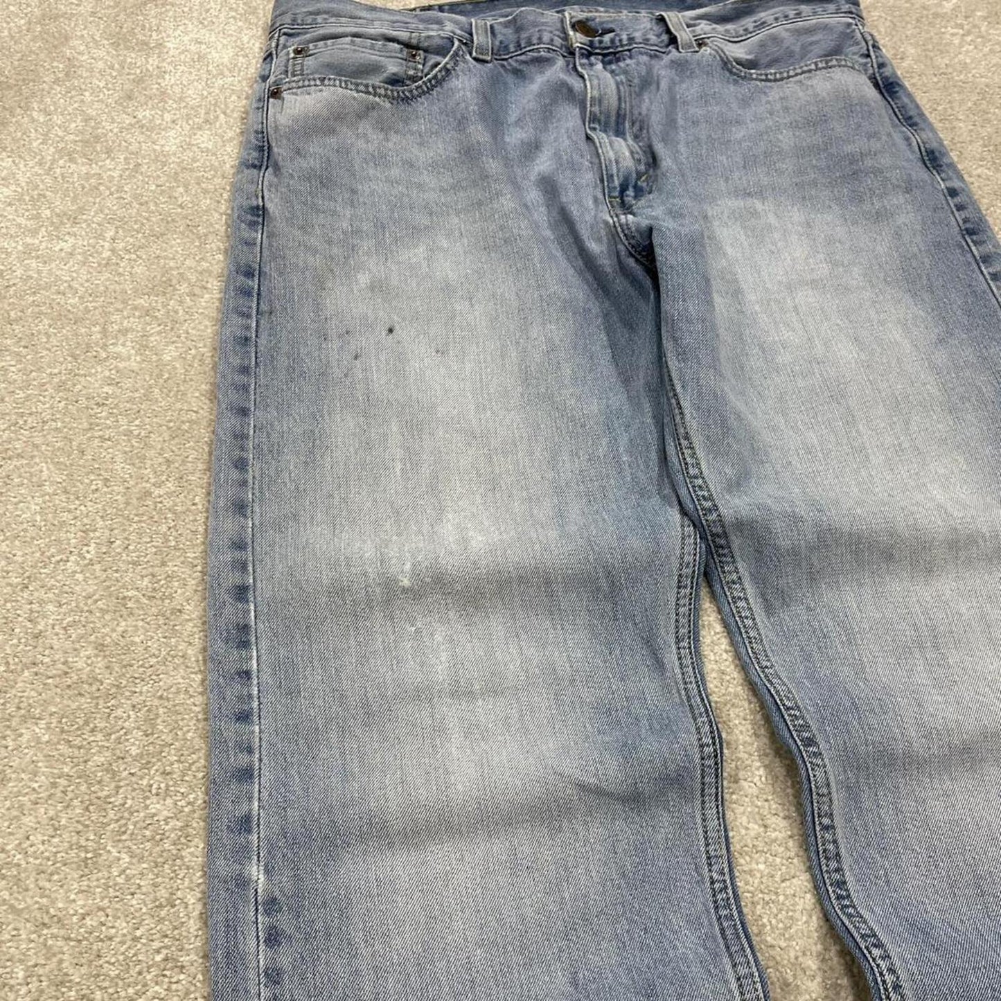 Y2k Levi's 505 jeans blue W38 Straight leg denim pants red tab logo