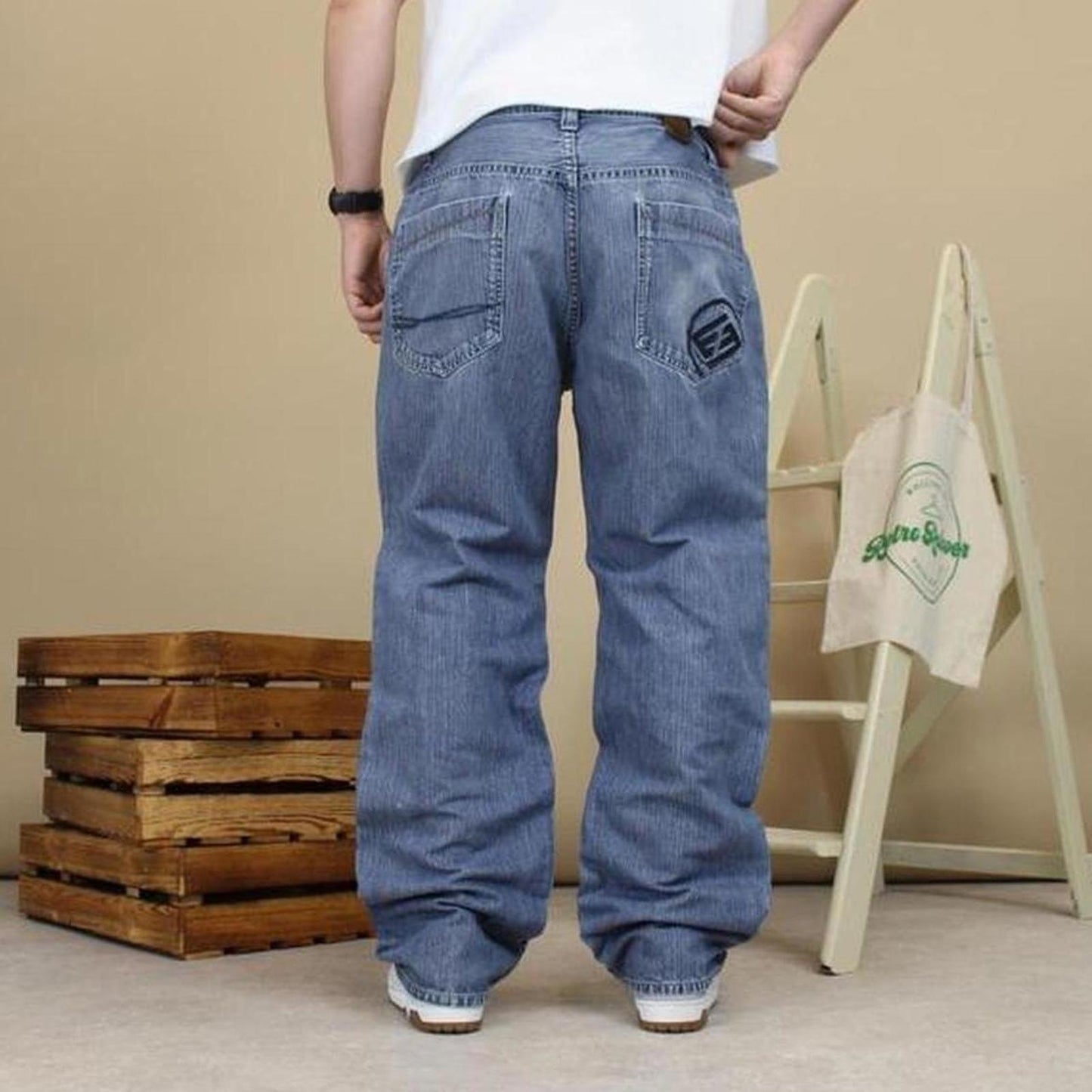 Blue embroidered Enyce jeans W38L33 y2k style stitch detailing denim