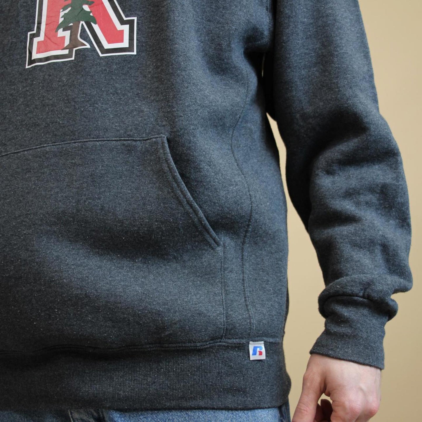 Grey vintage Russell hoodie M