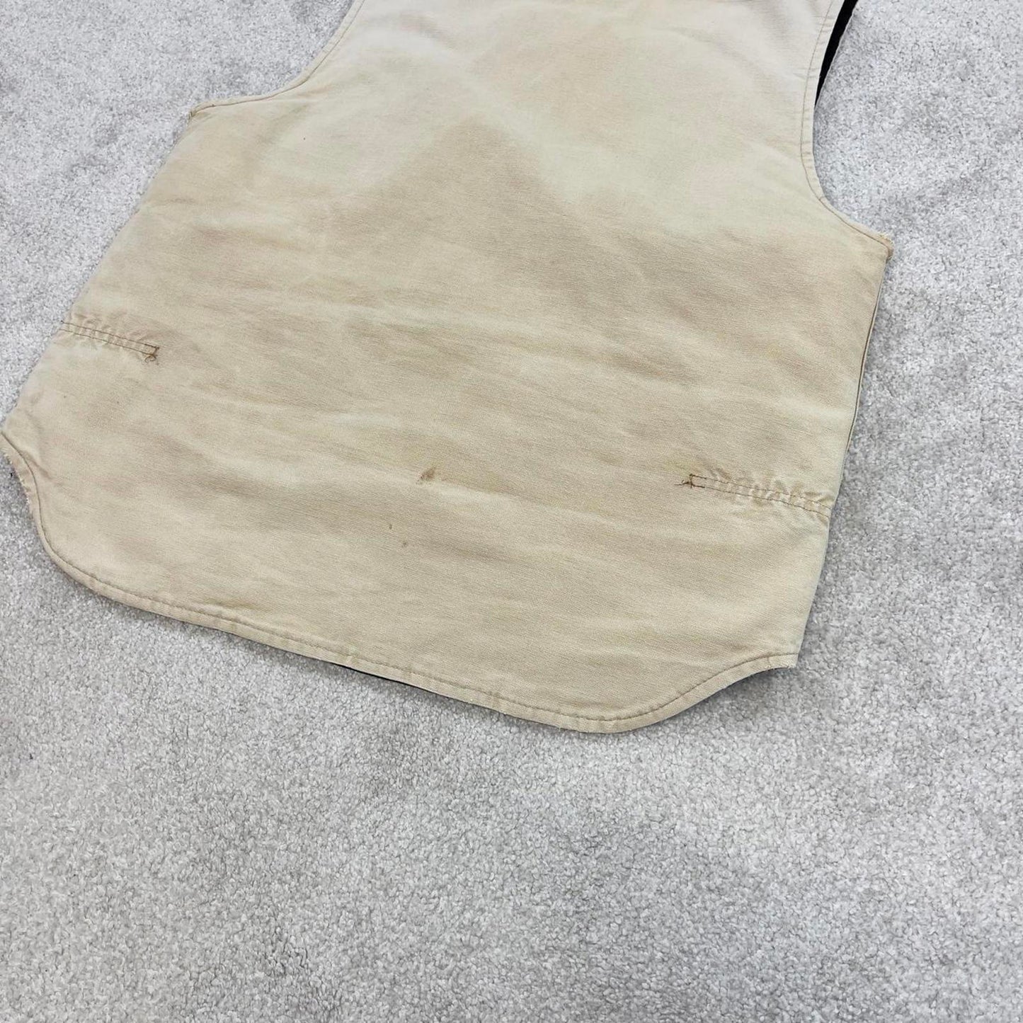 Vintage Carhartt Gilet Large beige distressed workwear body warmer vest padded canvas