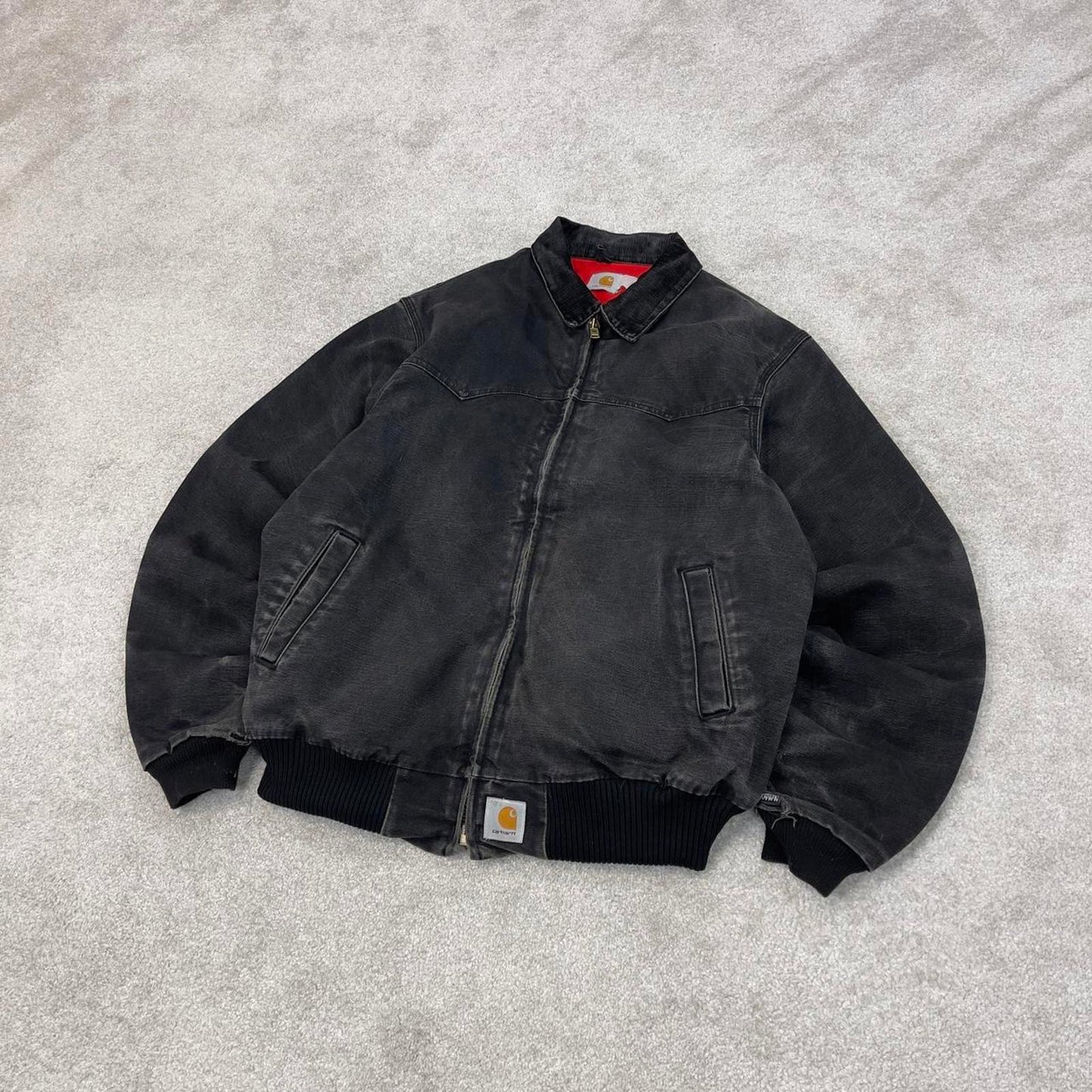 Vintage Black Carhartt Santa Fe Jacket XL canvas 90s style skater bomber