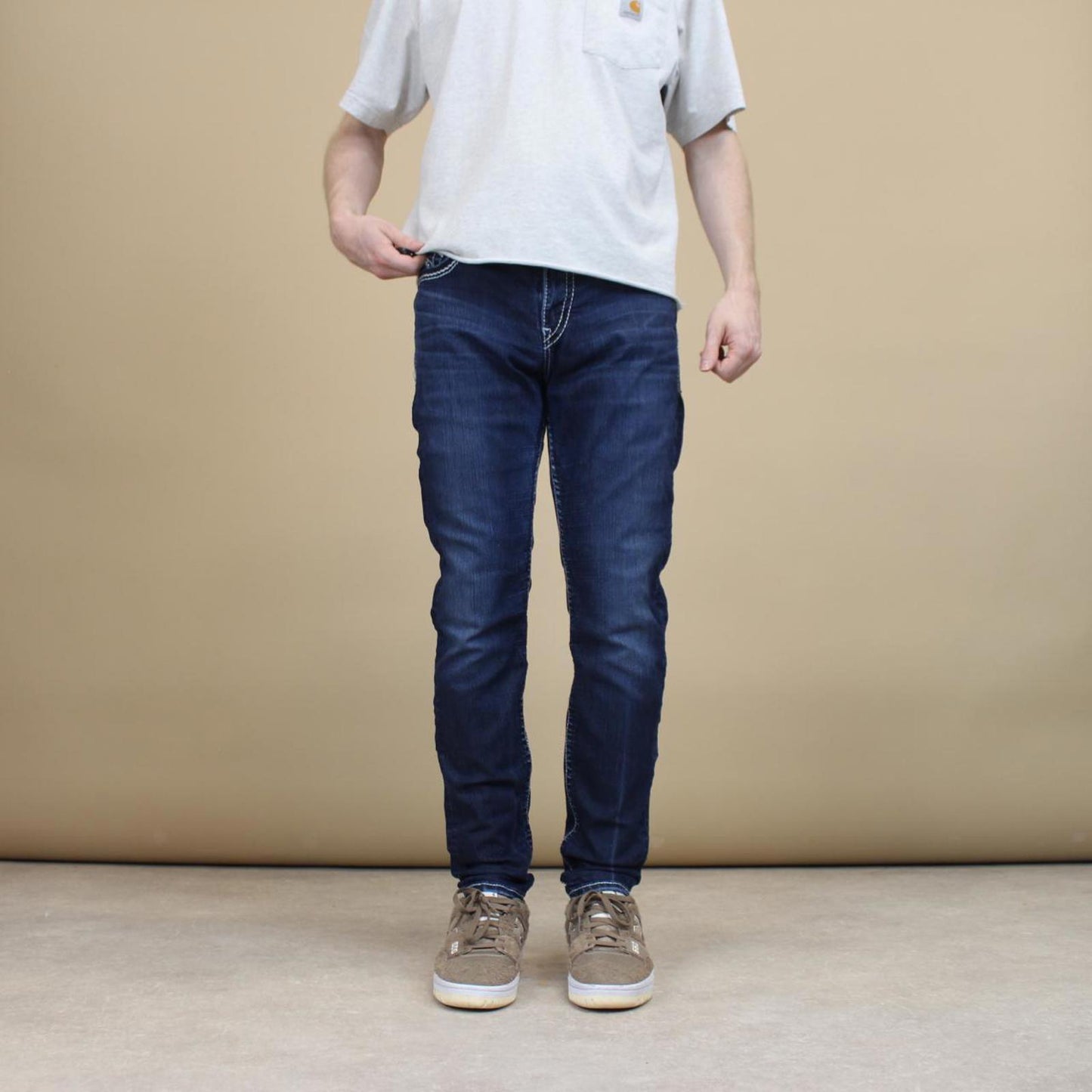 Silver embroidered jeans W33L30