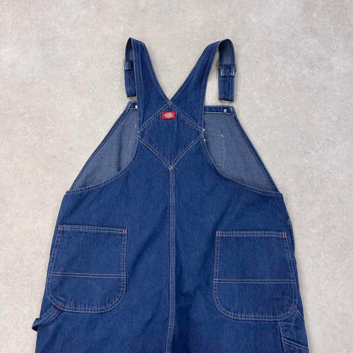 Vintage Dickies dungarees W46L32 USA blue baggy mens denim overalls
