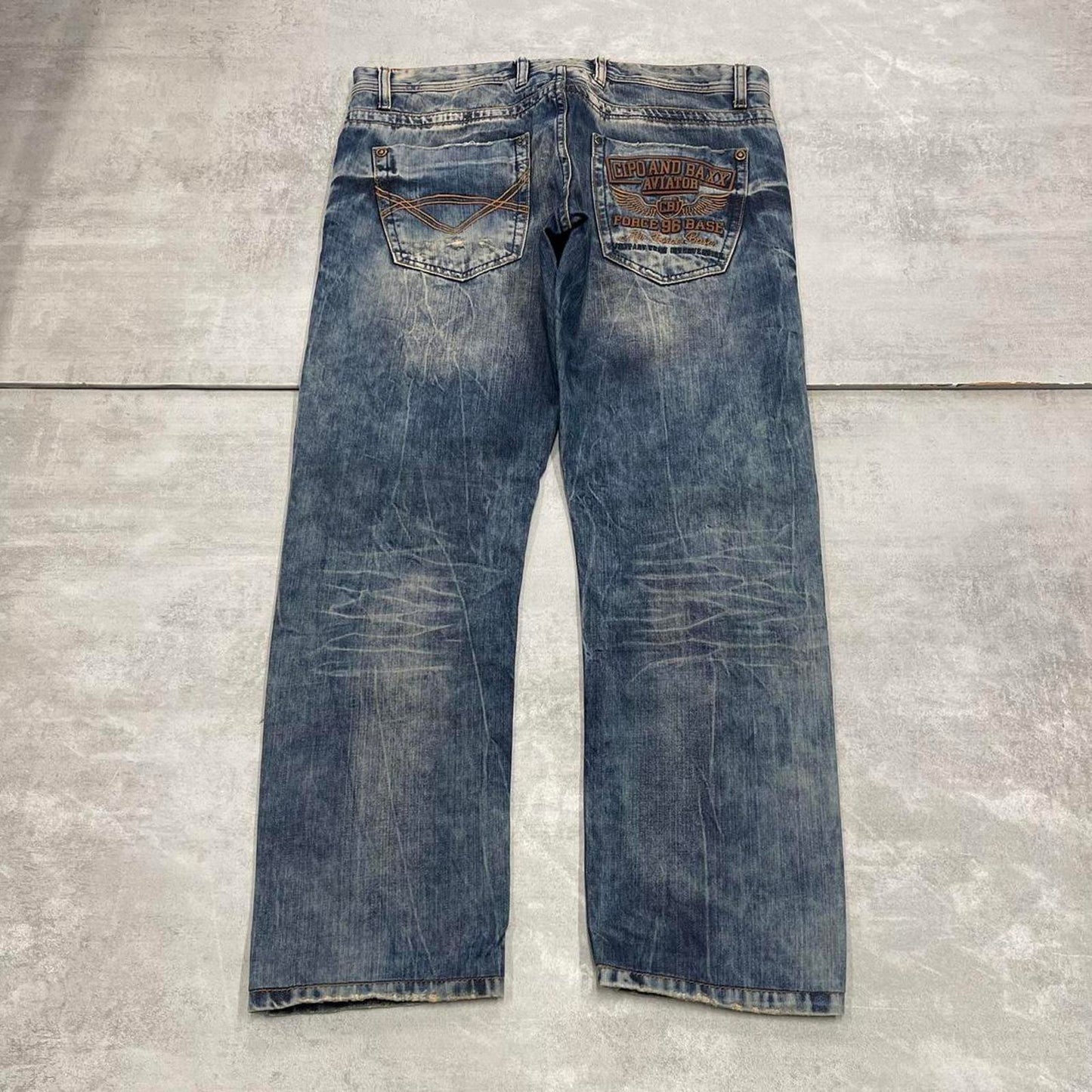 Mens Cipo & Baxx embroidered jeans W36 L29