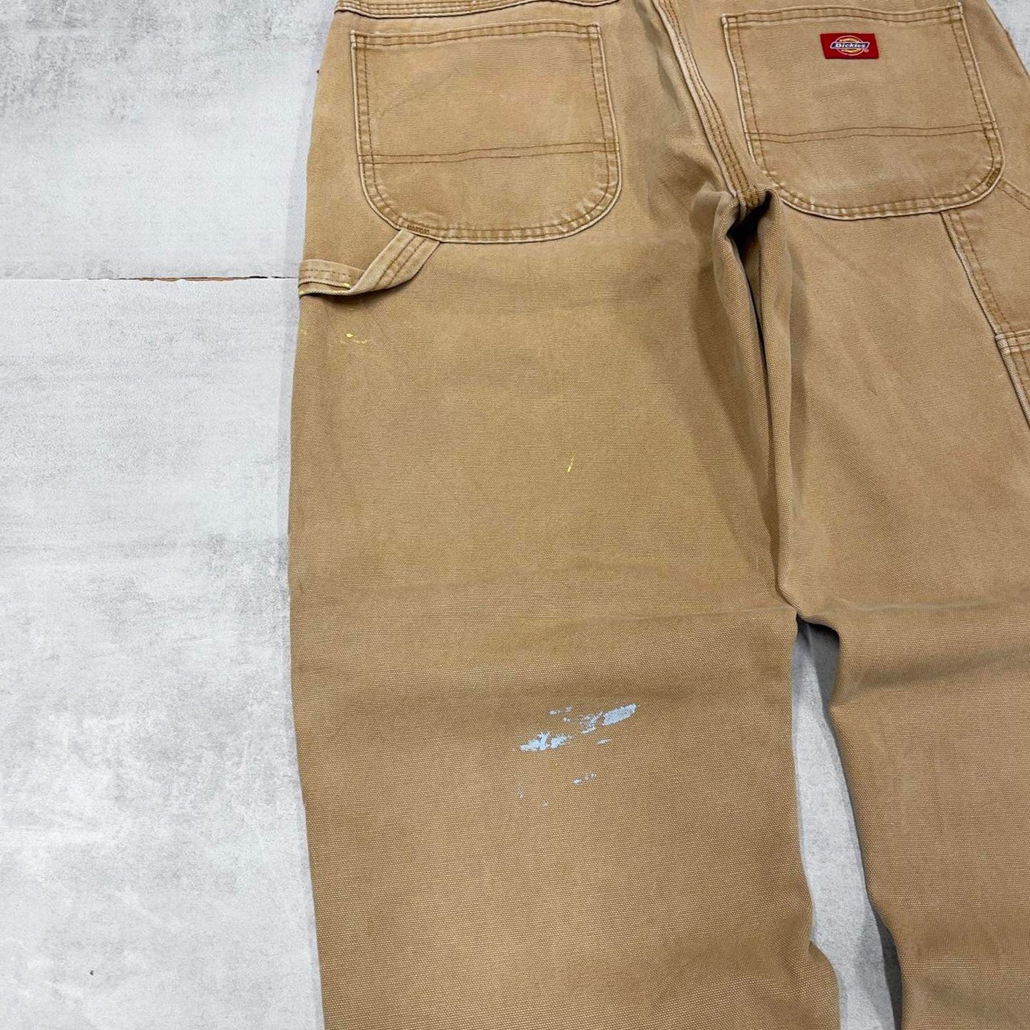 Tan Dickies carpenter jeans W36L27 loose canvas 90s skater style cargo pants