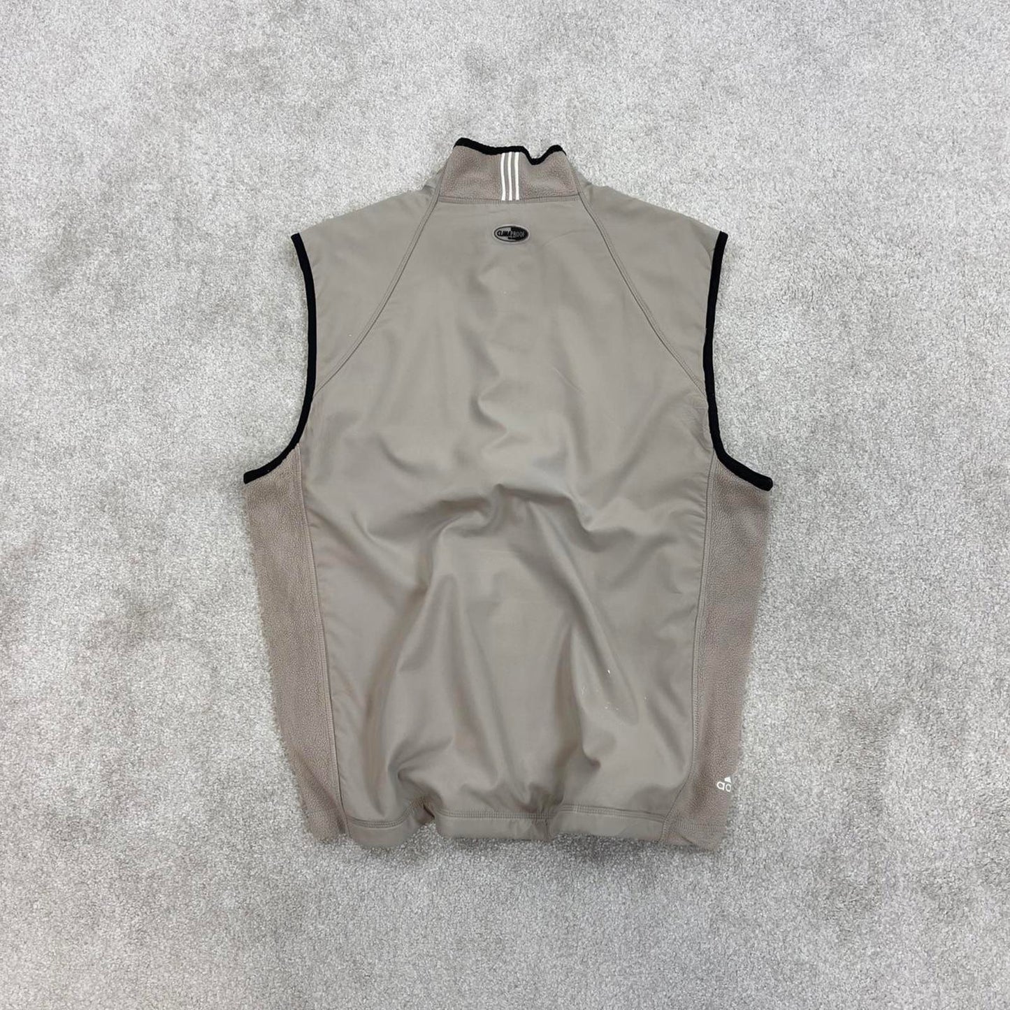 Beige Adidas technical fleece gilet Medium men's full zip up autumn fall fashion