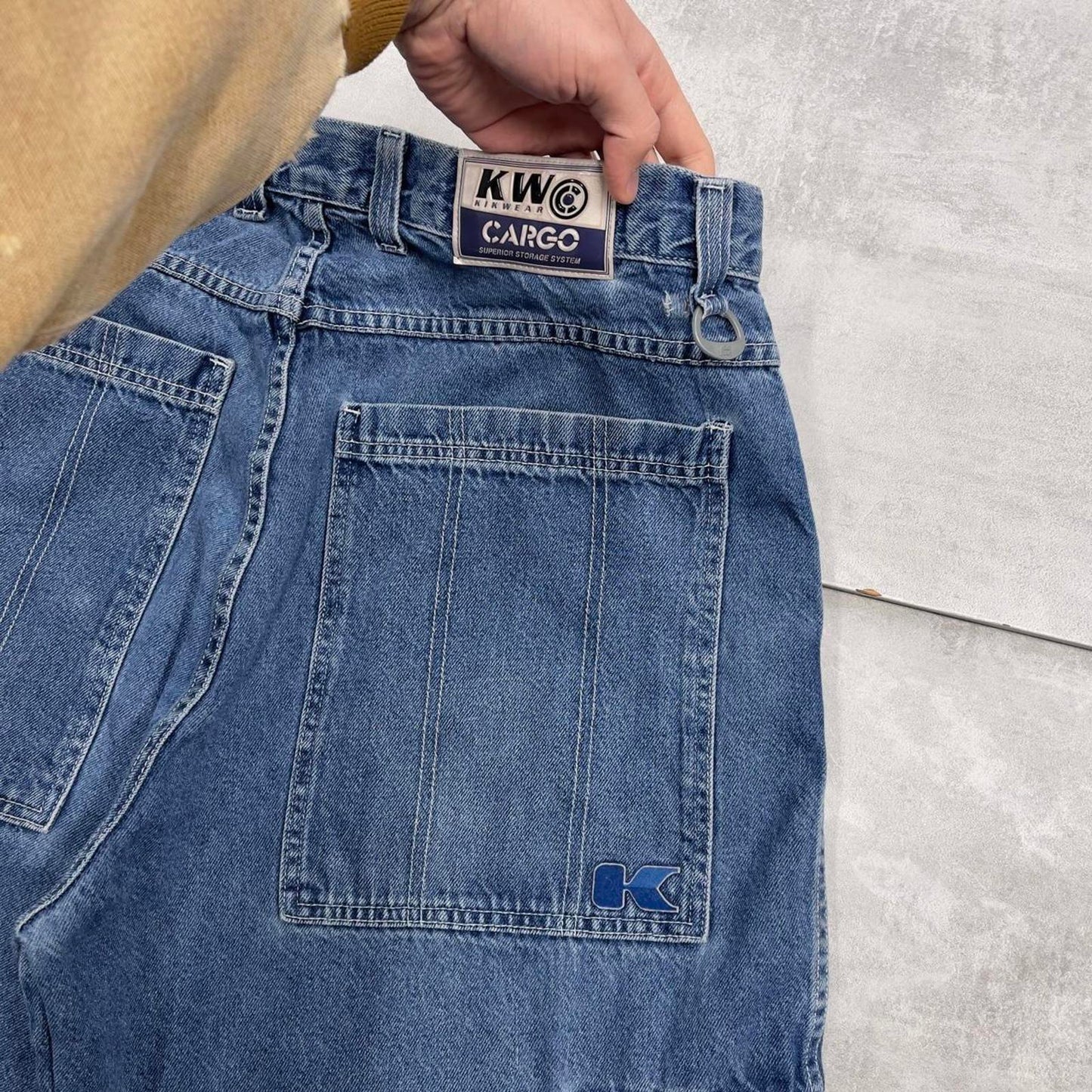 Rare Kik Wear Industries cargo shorts W36 baggy denim skater Y2K Shorts