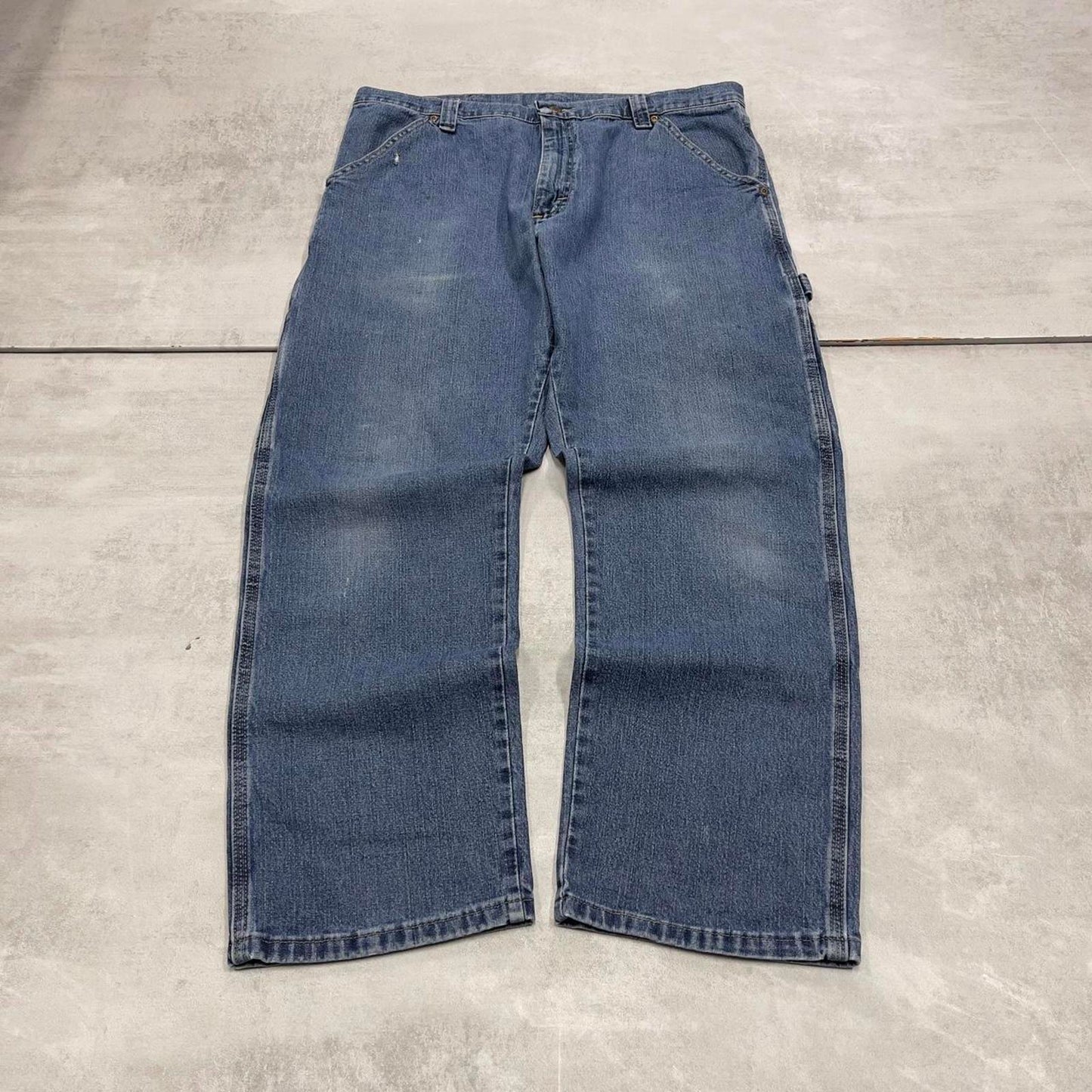 Blue Wrangler carpenter jeans W36L30 loose cargo skater style jeans