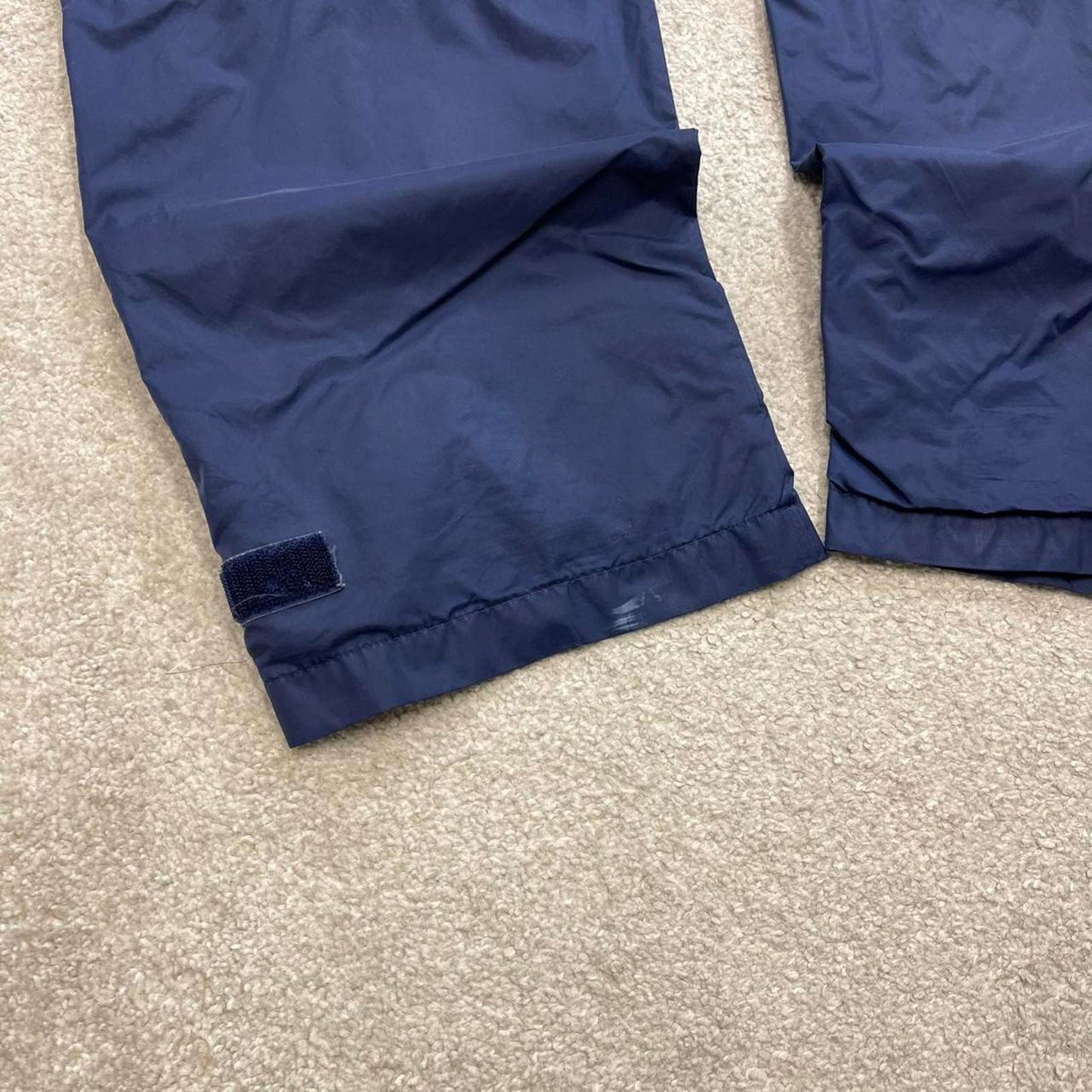 Y2k baggy Adidas trackies Navy Large 00s style joggers adjustable side stripe track pants casual gym