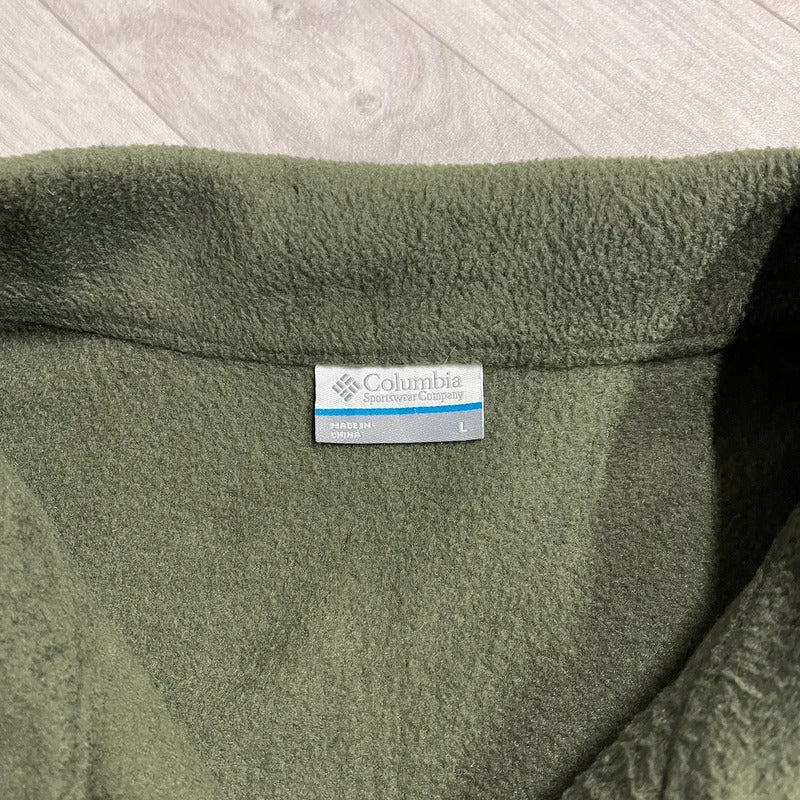 Columbia y2k fleece gilet green mens large full zip autumn vest