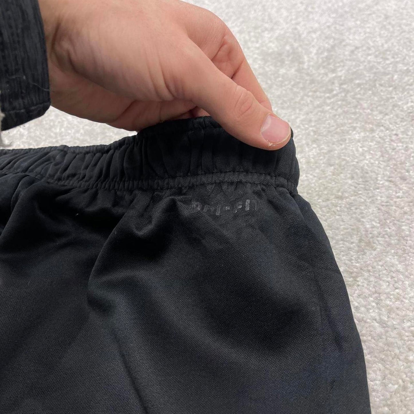 Vintage y2k Nike tracksuit bottoms black Dri-fit swoosh logo drawstring track pants