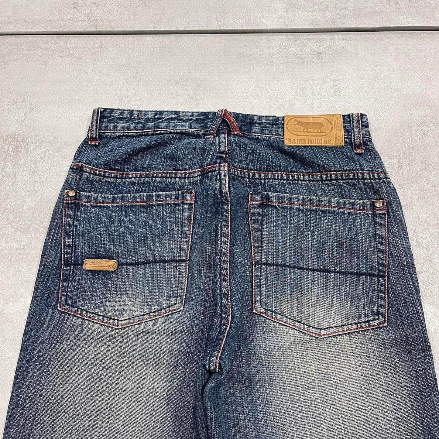 Embroidered N&MS Unltd jeans W30L30 y2k style big stitch design