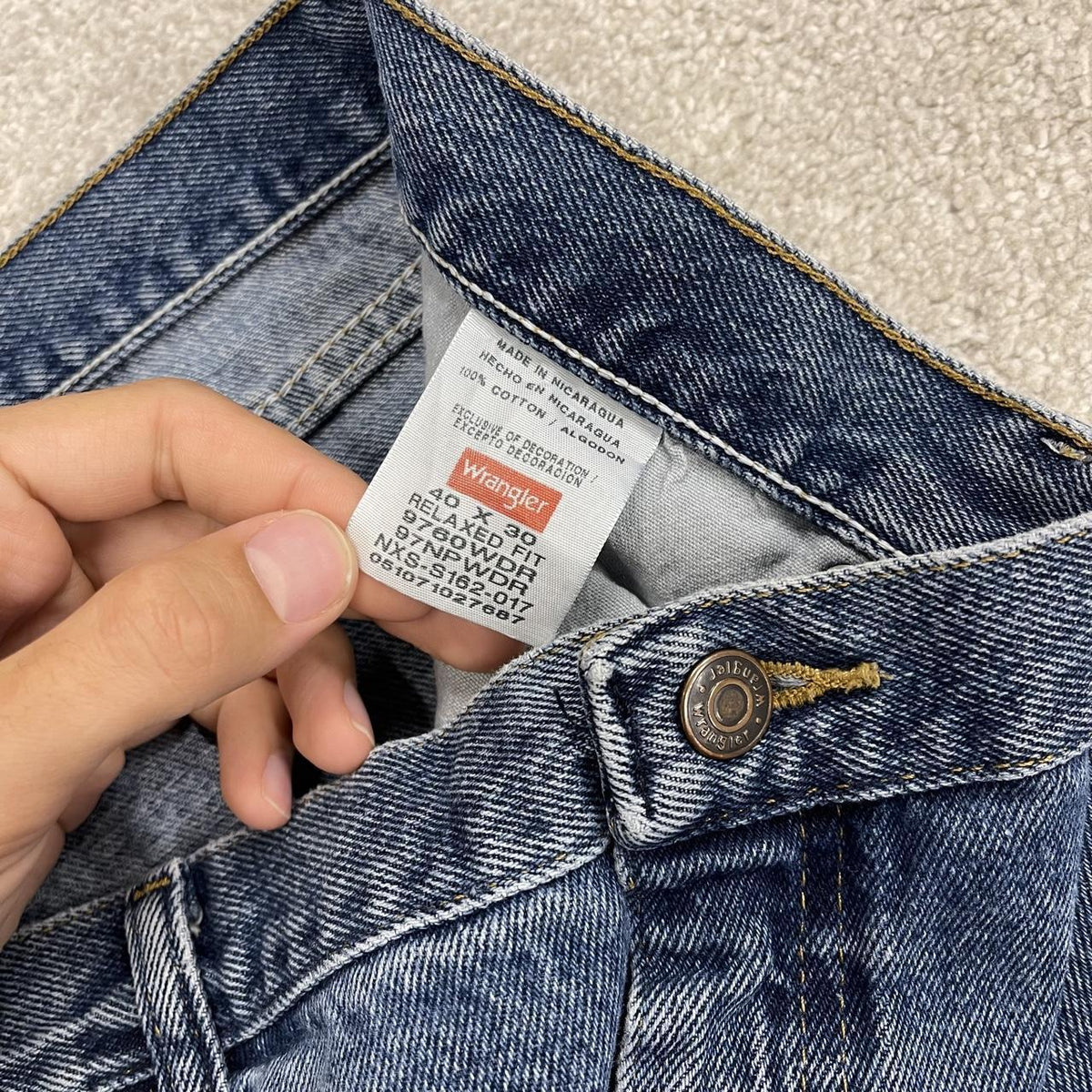 Wrangler jeans y2k blue straight leg denim 100% cotton