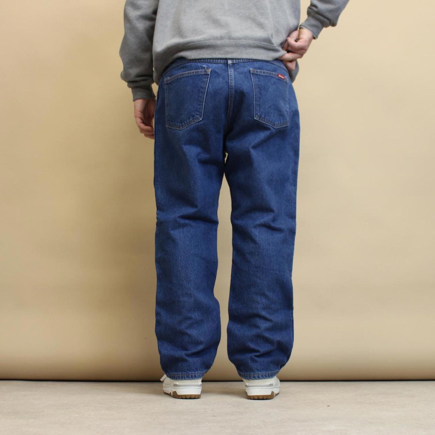 Blue Dickies jeans W38 loose denim 90s style skater jeans patch logo