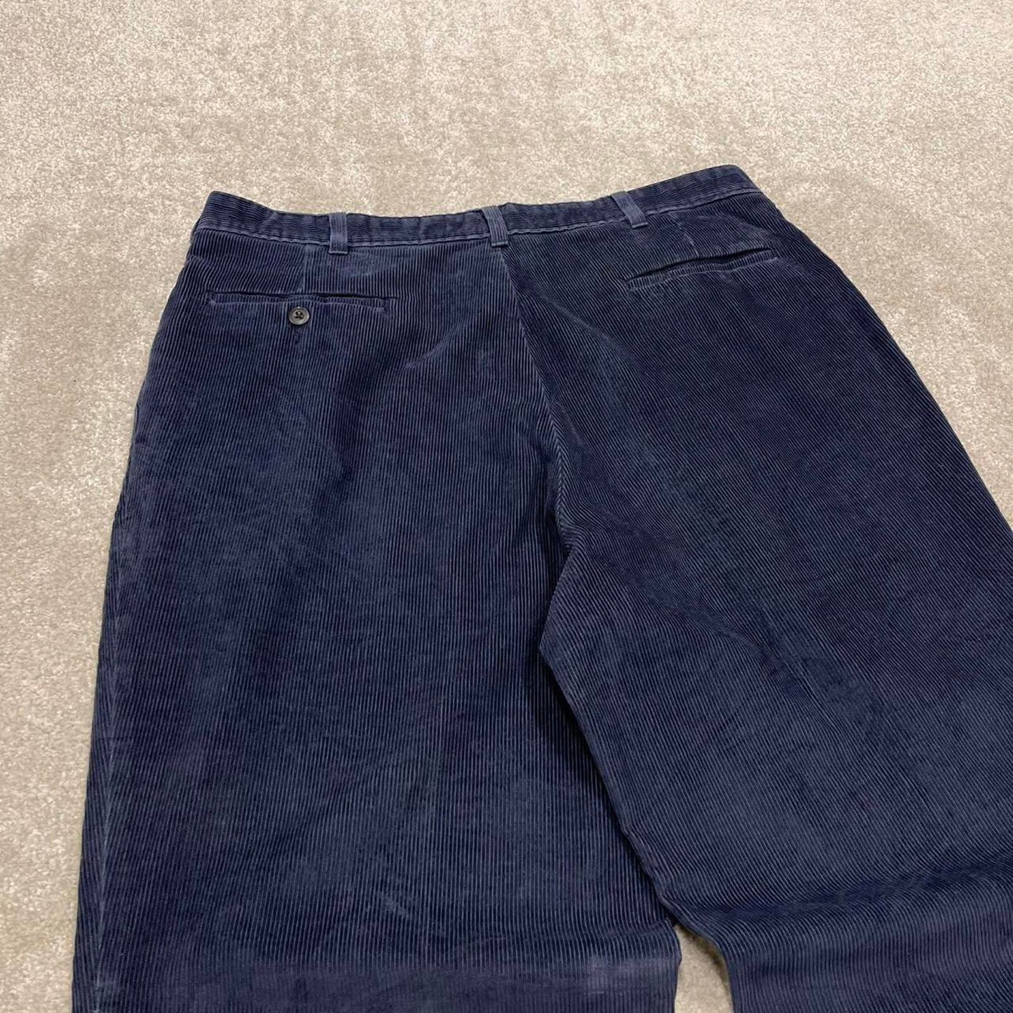 Navy Savane baggy corduroy pants W38L32 loose wide wale jumbo cord trousers 90s skater style
