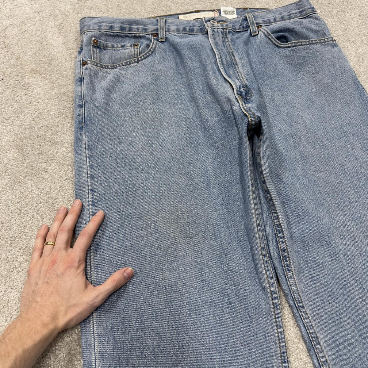 Levi’s 505 jeans Y2K blue denim straight leg 2000s style pants red tab logo