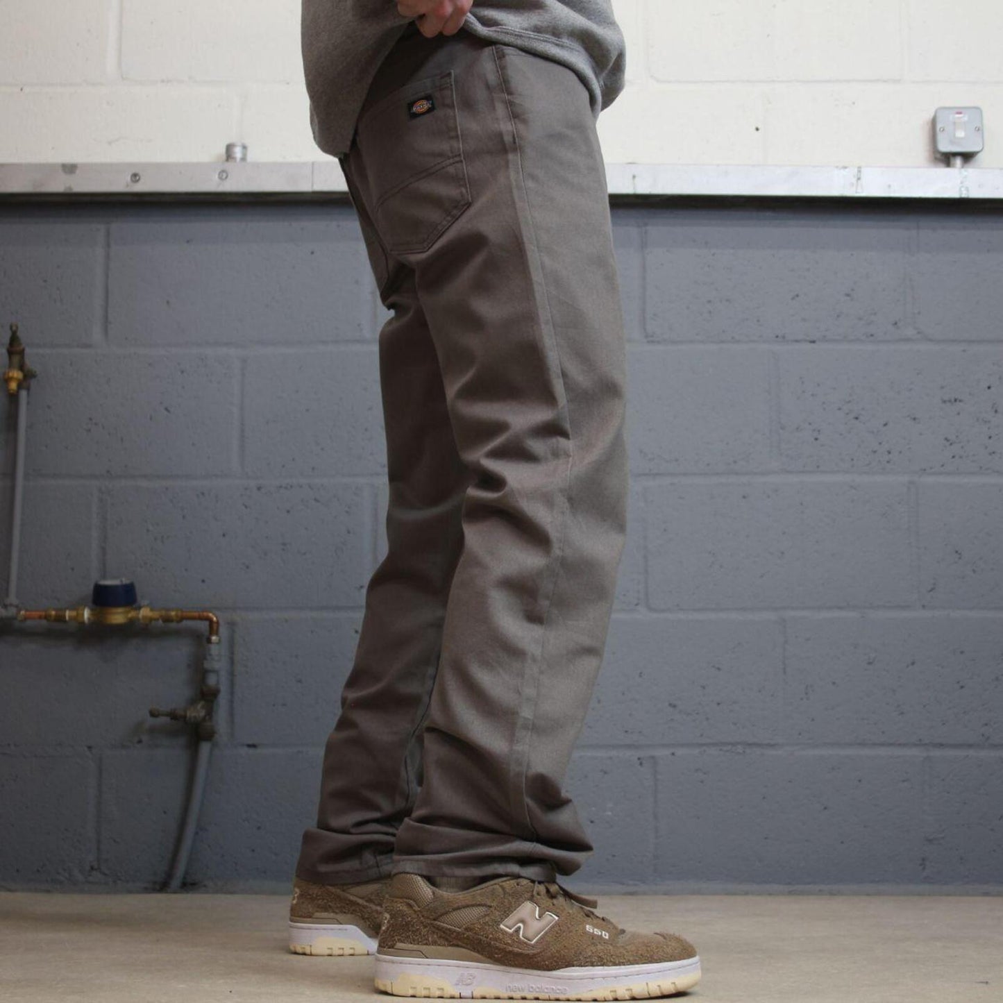 Dickies work pants Y2K grey Slim taper Twill chino skate style trousers