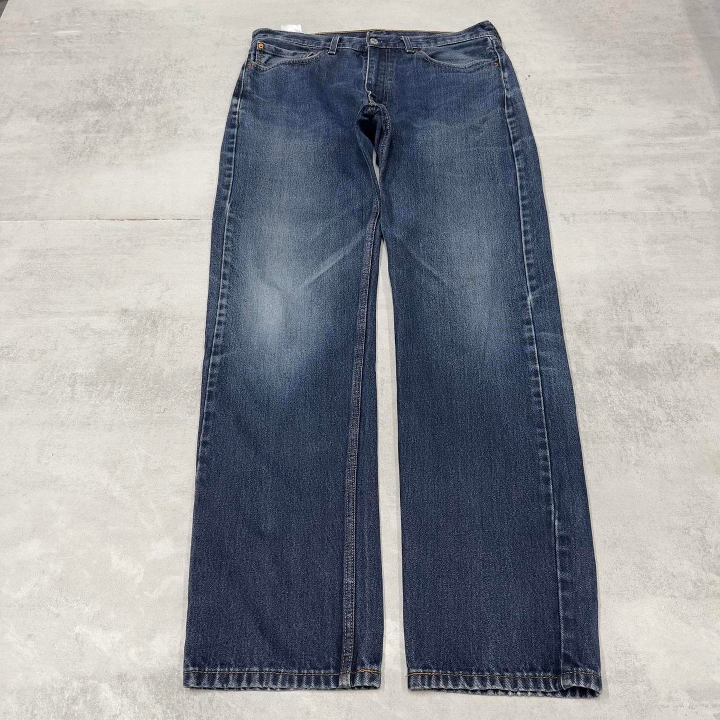 Blue Levis 505 jeans W36L36 blue loose straight leg y2k style pants red tab logo