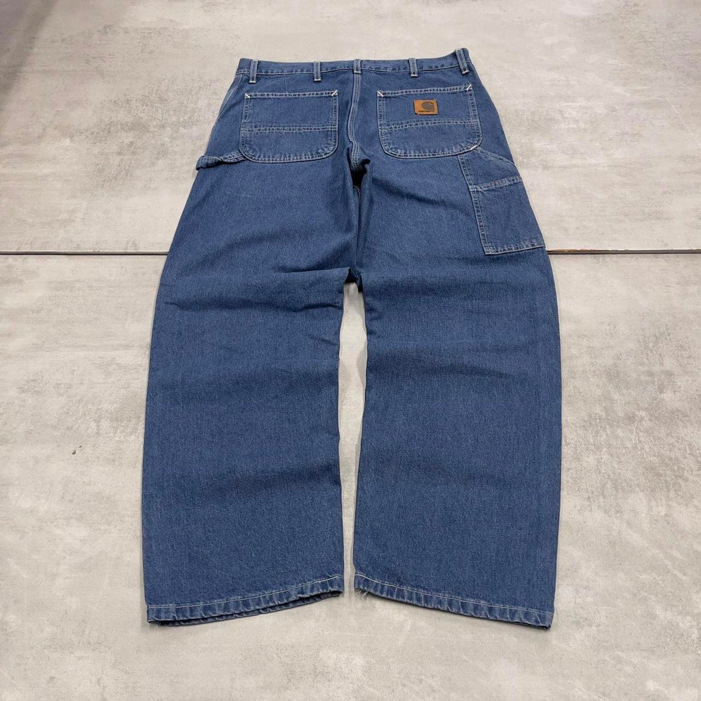 vintage Carhartt carpenter jeans W34L30 Blue Denim 1999 loose skater cargos