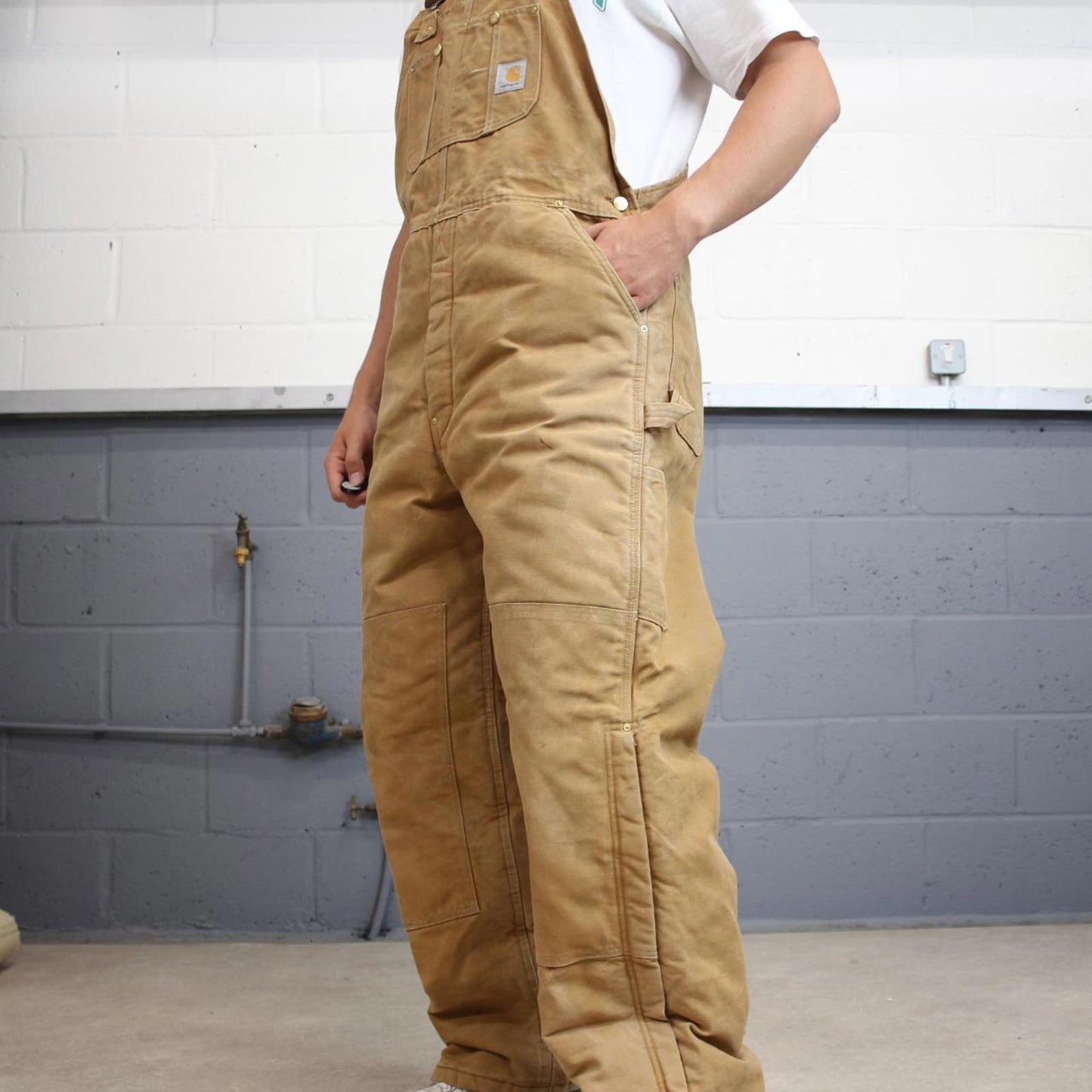 Vintage Carhartt dungarees W40 L31 mens canvas overalls tan utility worker