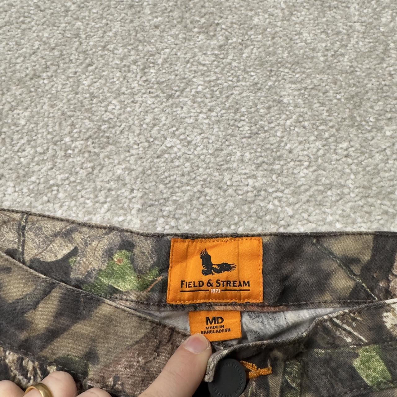 Field & stream mossy oak camo cargo pants medium khaki straight camouflage hunting utility trousers