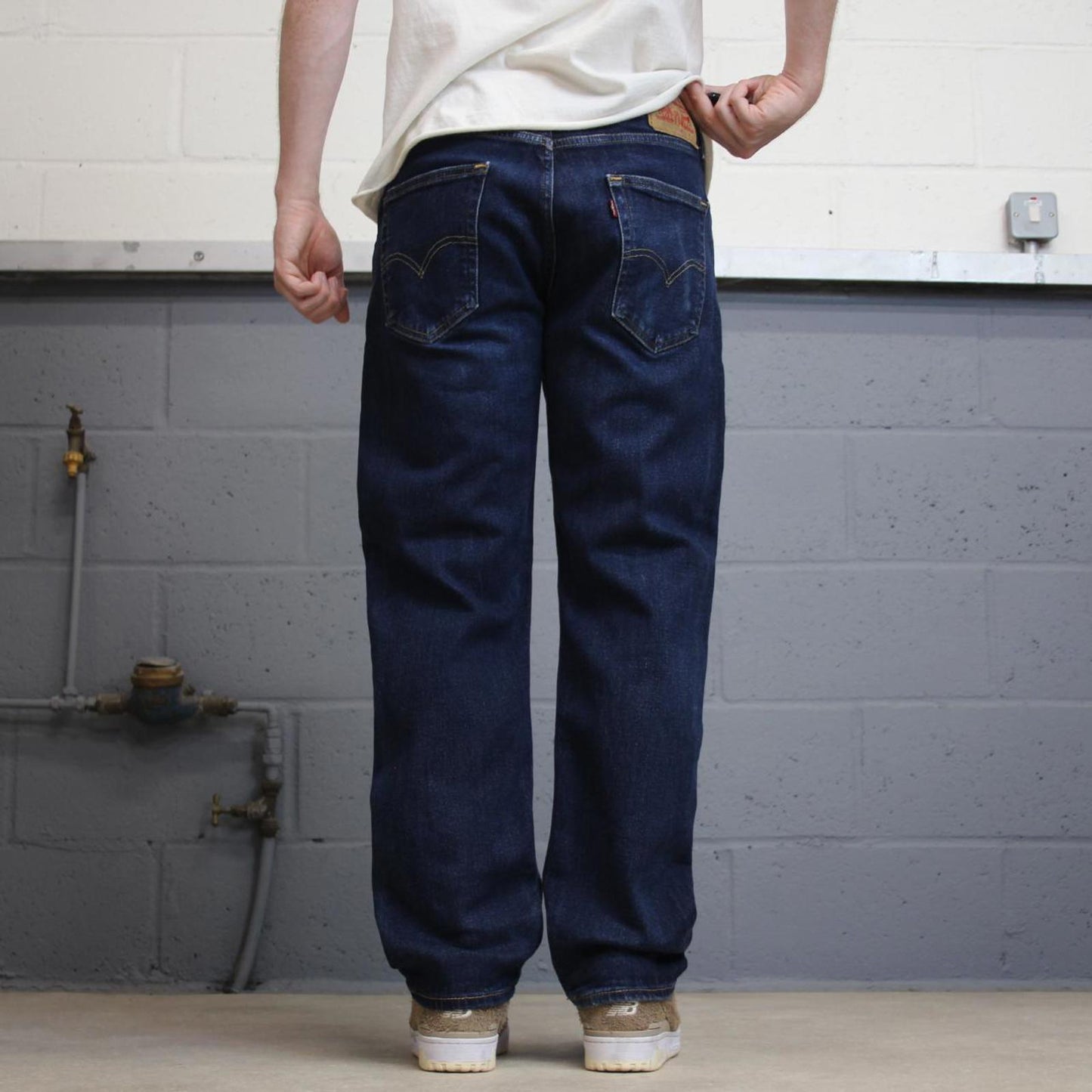 Blue Levis 505 jeans W34L30 blue straight leg y2k style pants red tab logo