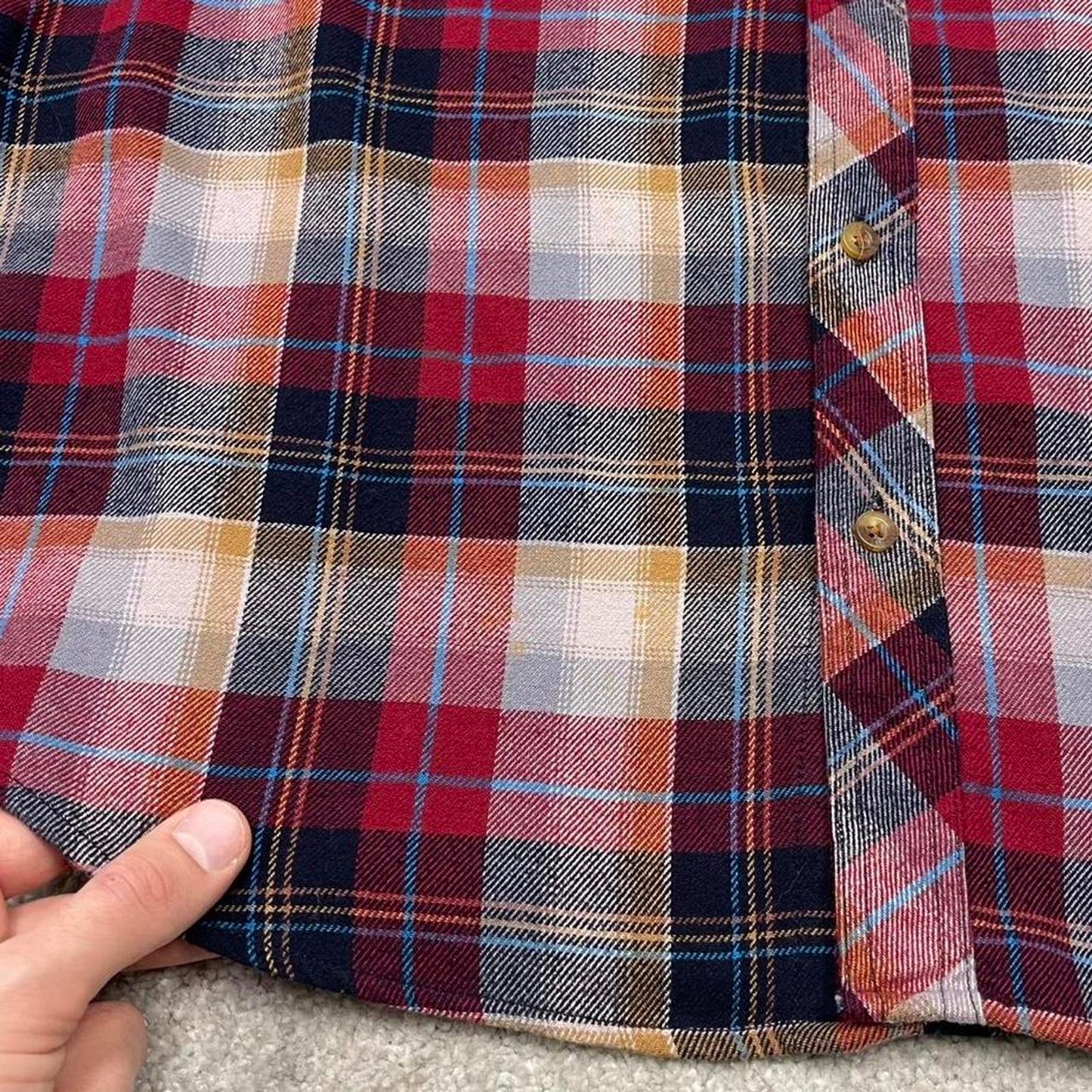 Y2K Dravus checkered plaid flannel shirt red Long sleeve check button down
