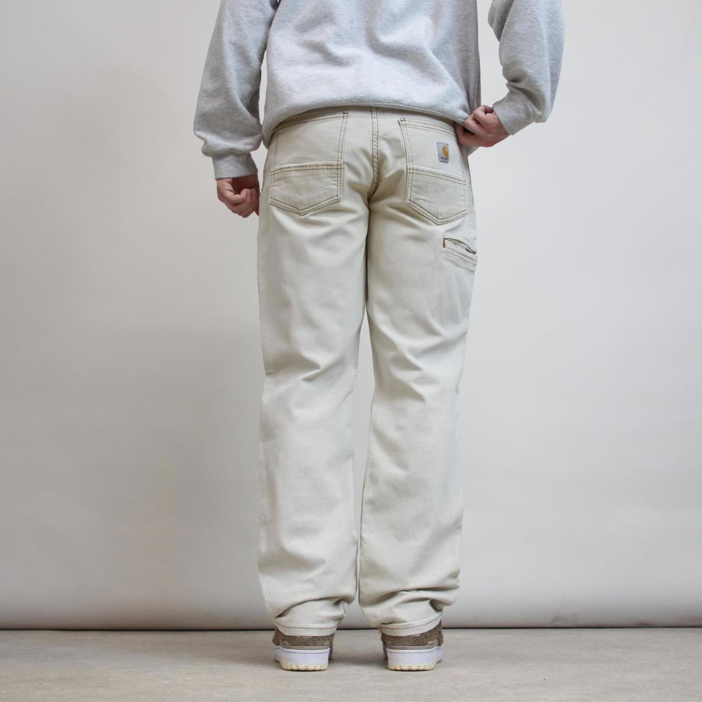 Mens Carhartt carpenter pants W33 L31 tan relaxed 90s style cargos