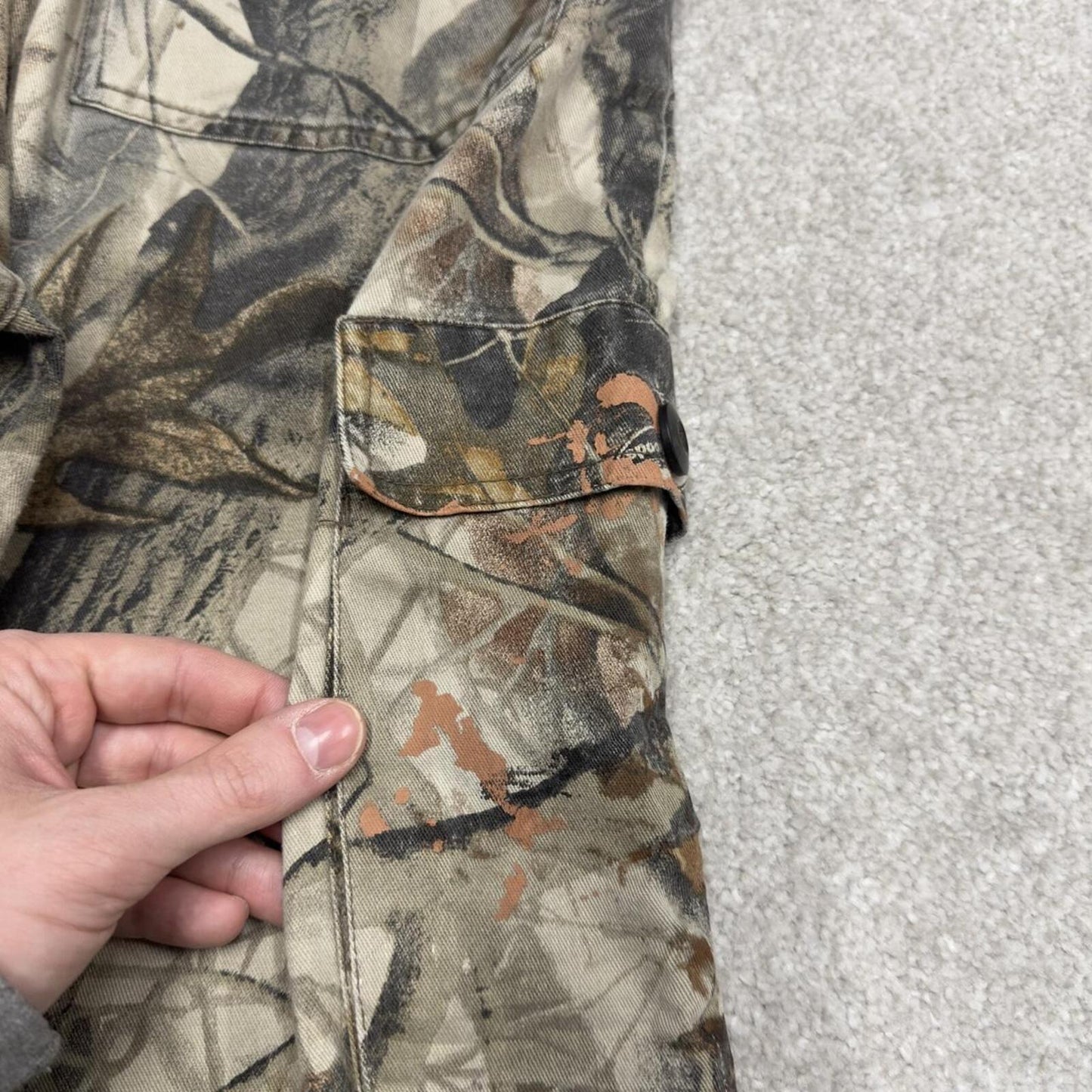 Liberty camo cargo pants loose khaki Loose floaty realtree hunting camouflage trousers