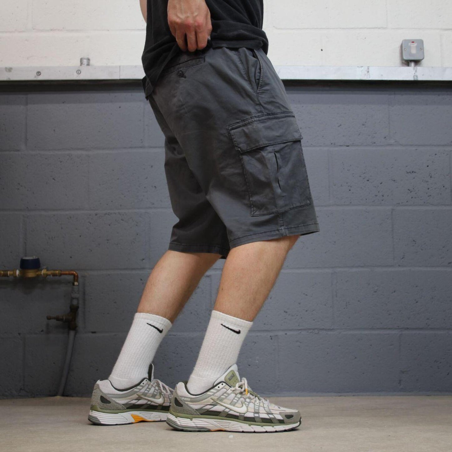 Y2K chino cargo shorts loose grey Loose leg utility shorts summer festival