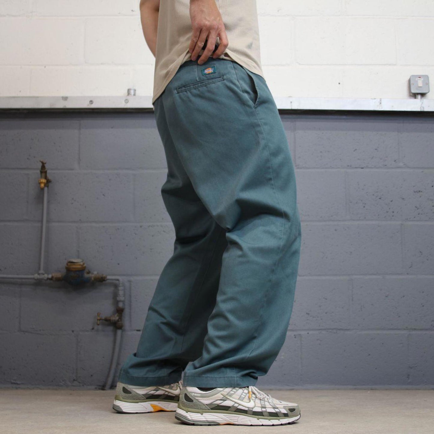 Dickies Pants W36L29 loose turquoise twill chino style skater pants