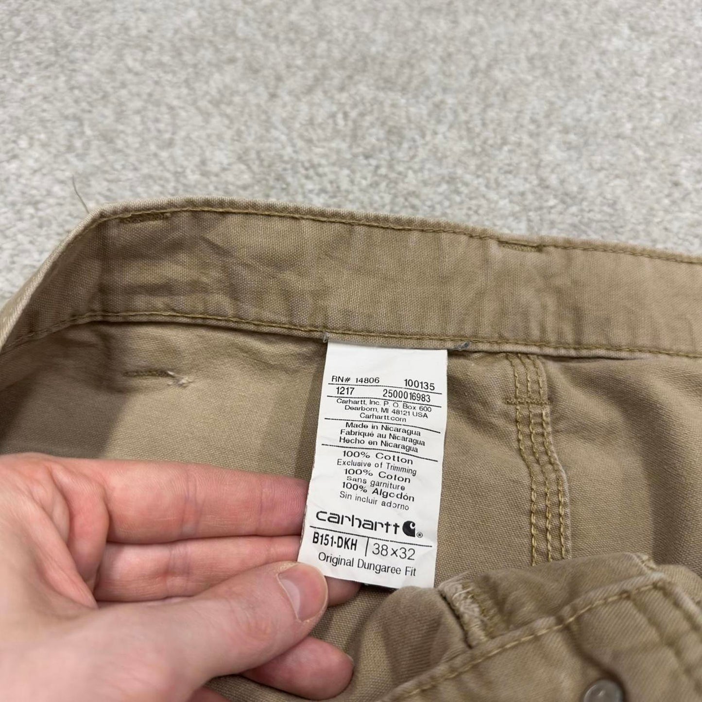 Y2K Carhartt carpenter jeans khaki Loose canvasy skate style workwear cargo pants