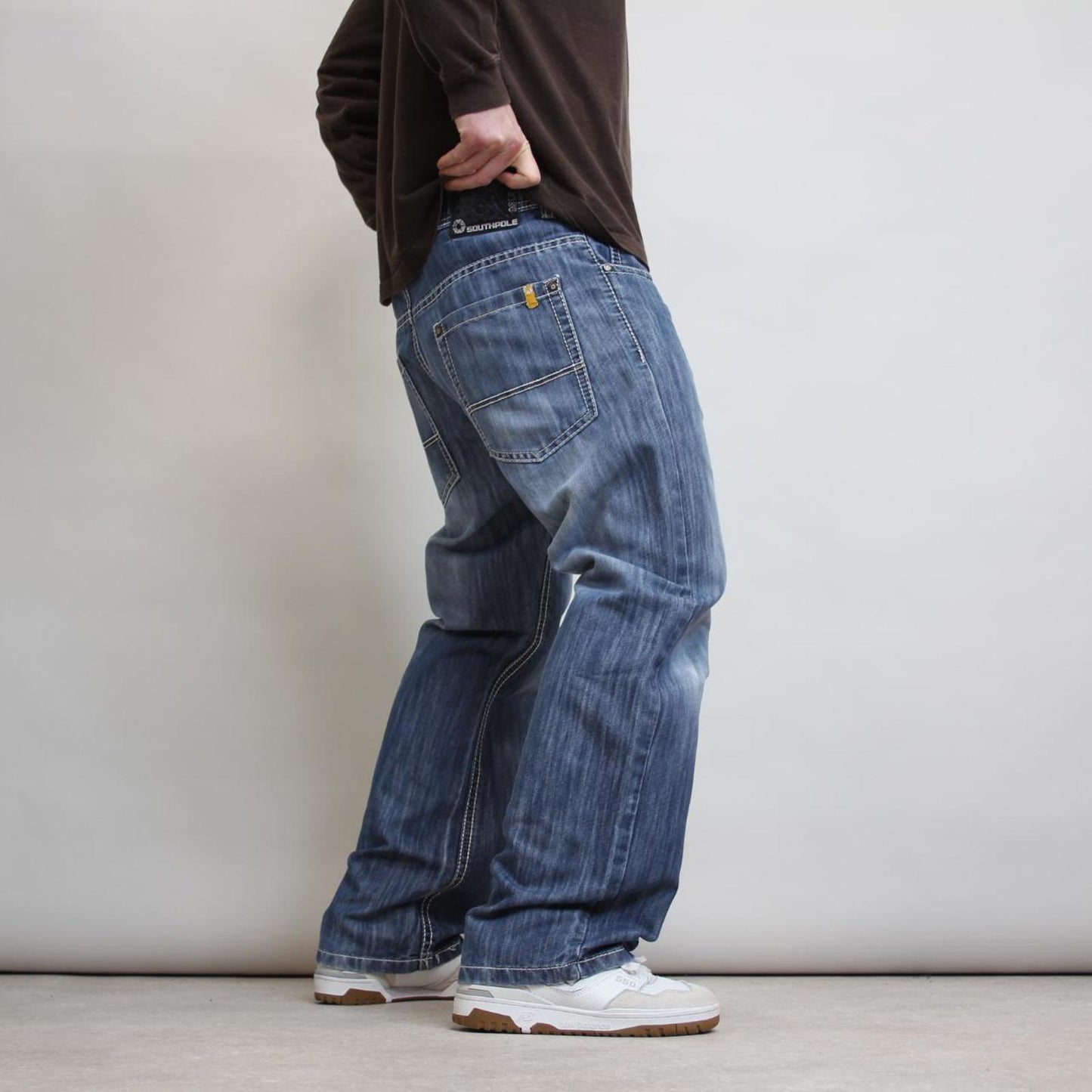 Blue Southpole jeans W38 L32 loose 90s style skater jeans tab logos