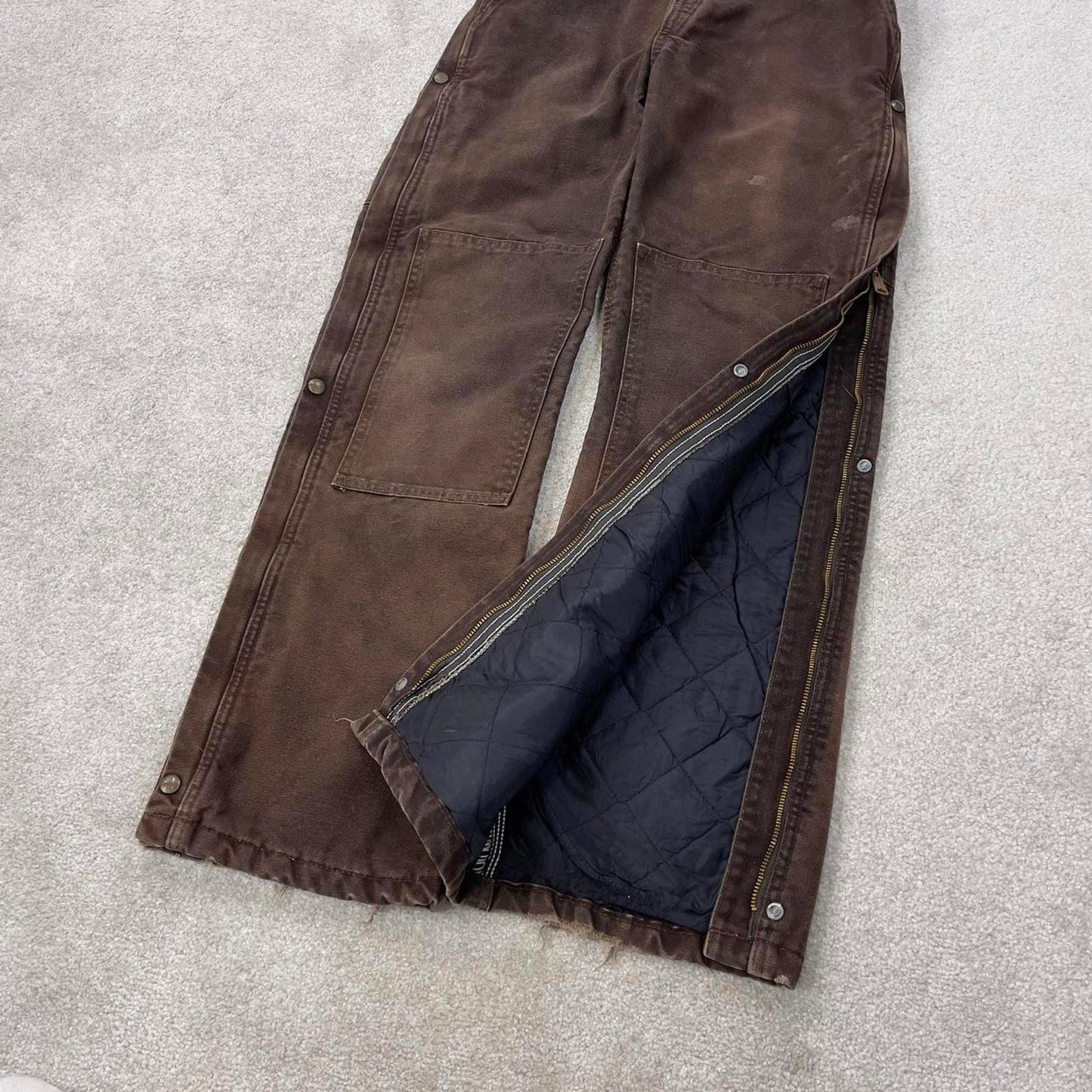 Brown Carhartt dungarees W30L32 Women's canvas overalls utility worker