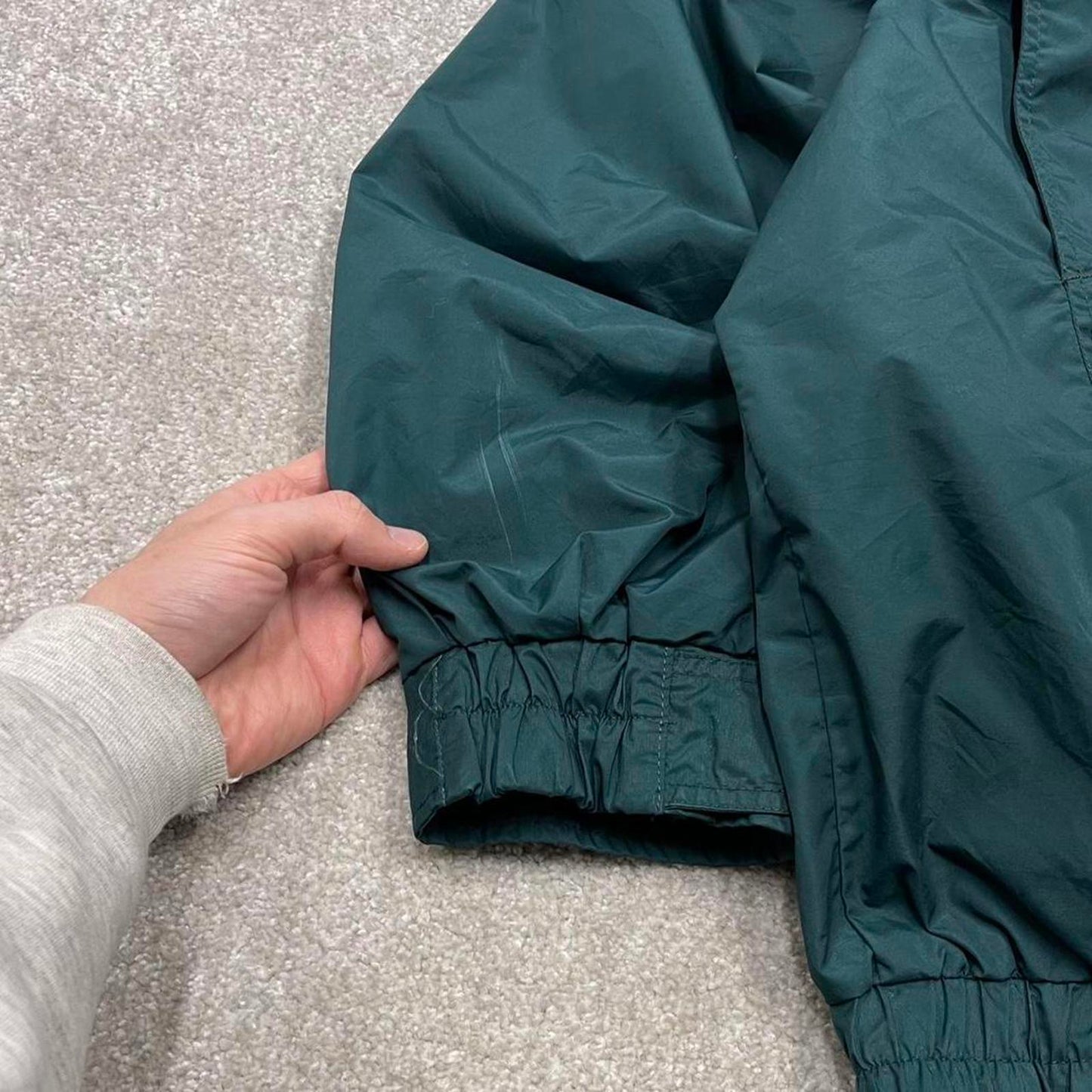 Vintage y2k Columbia technical windbreaker jacket green Zip pockets embroidered logo bomber jacket