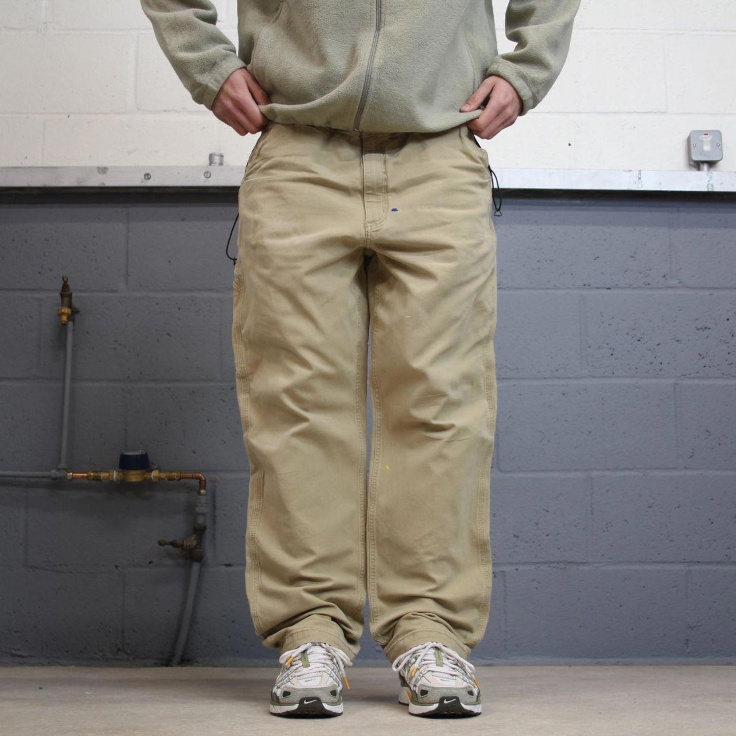 Y2K Carhartt carpenter jeans khaki Relaxed fit canvasy skate style workwear cargo pants