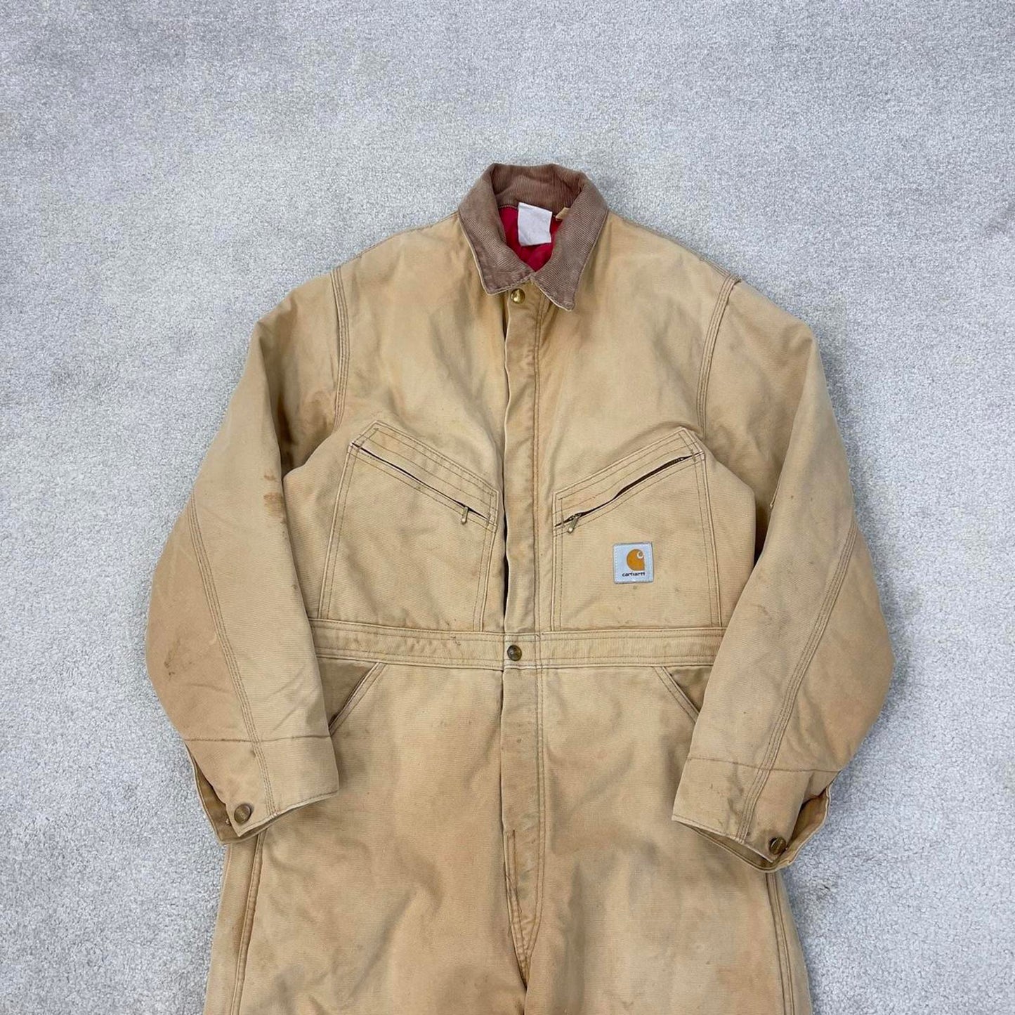 Vintage Carhartt boilersuit S/ M thick quilt lined coveralls heavy duty workwear