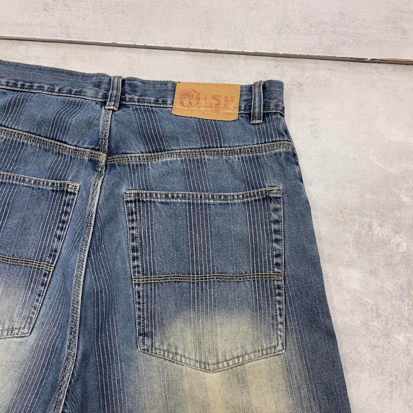 Baggy pinstriped Risk jorts W38