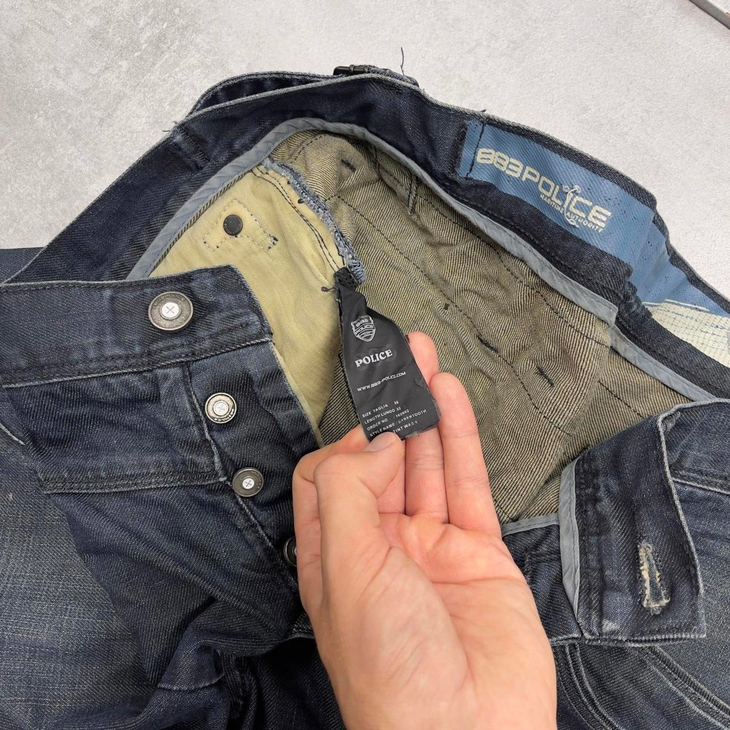 Blue Police cargo jorts W36