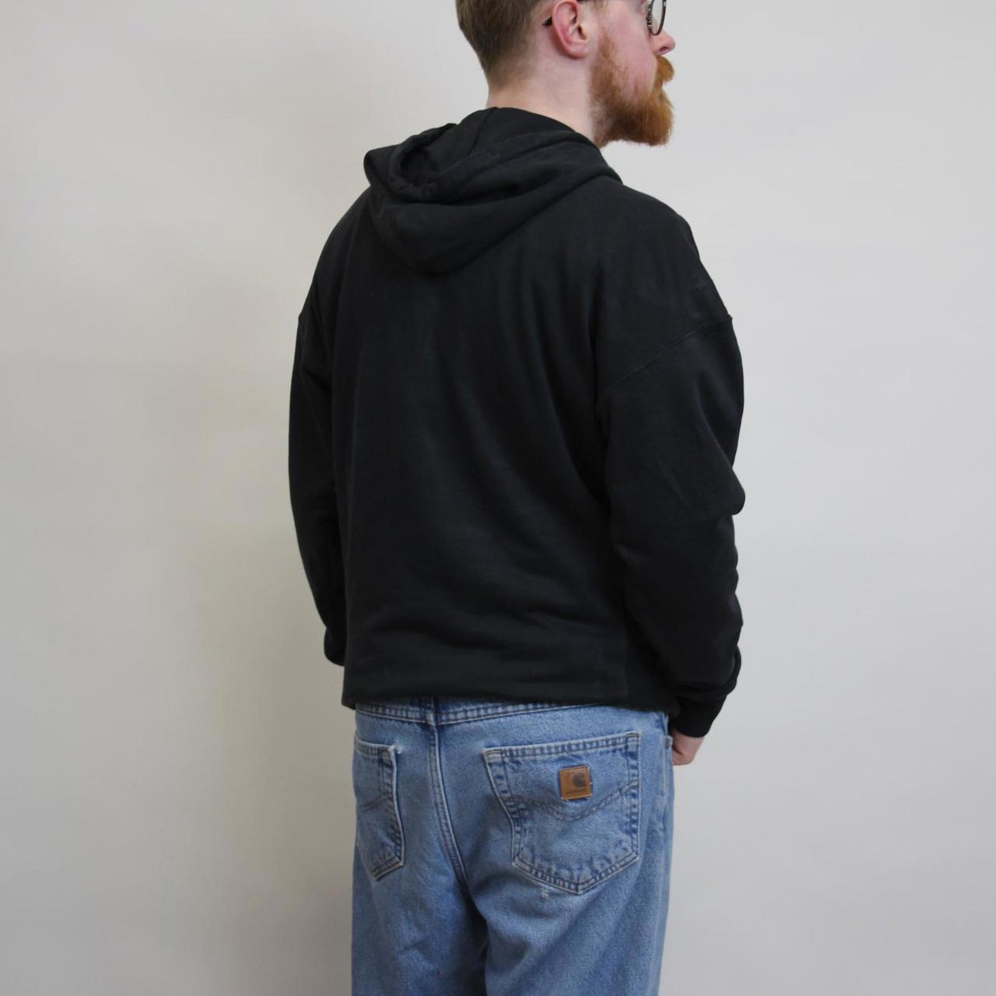Black PUMA hoodie M pullover y2k jumper embroidered design