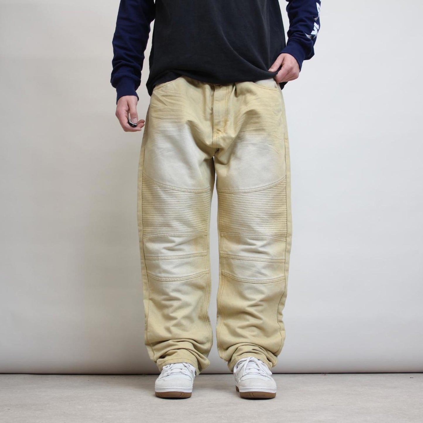 Tan/yellow Switch jeans W44L32 hip hop Y2K style jeans