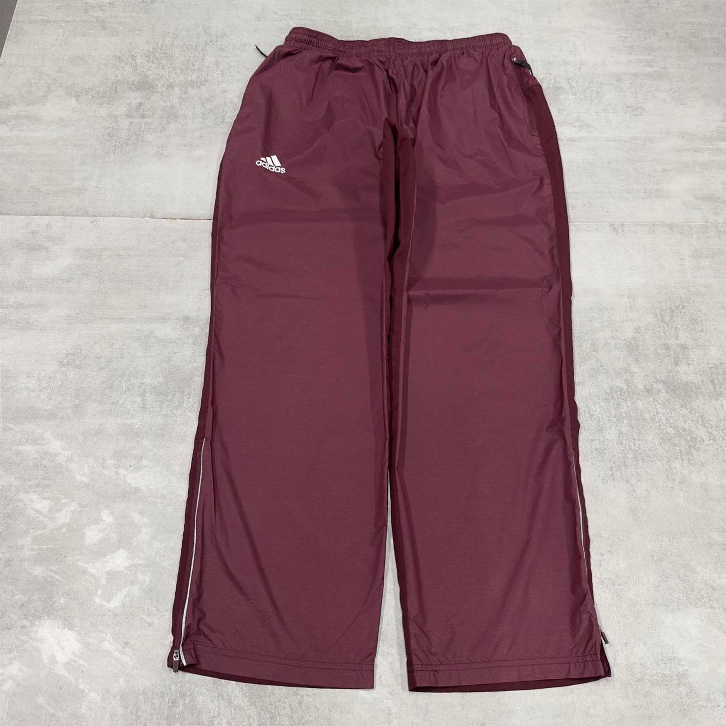Baggy Adidas Trackies XL maroon loose floaty leg tracksuit bottoms