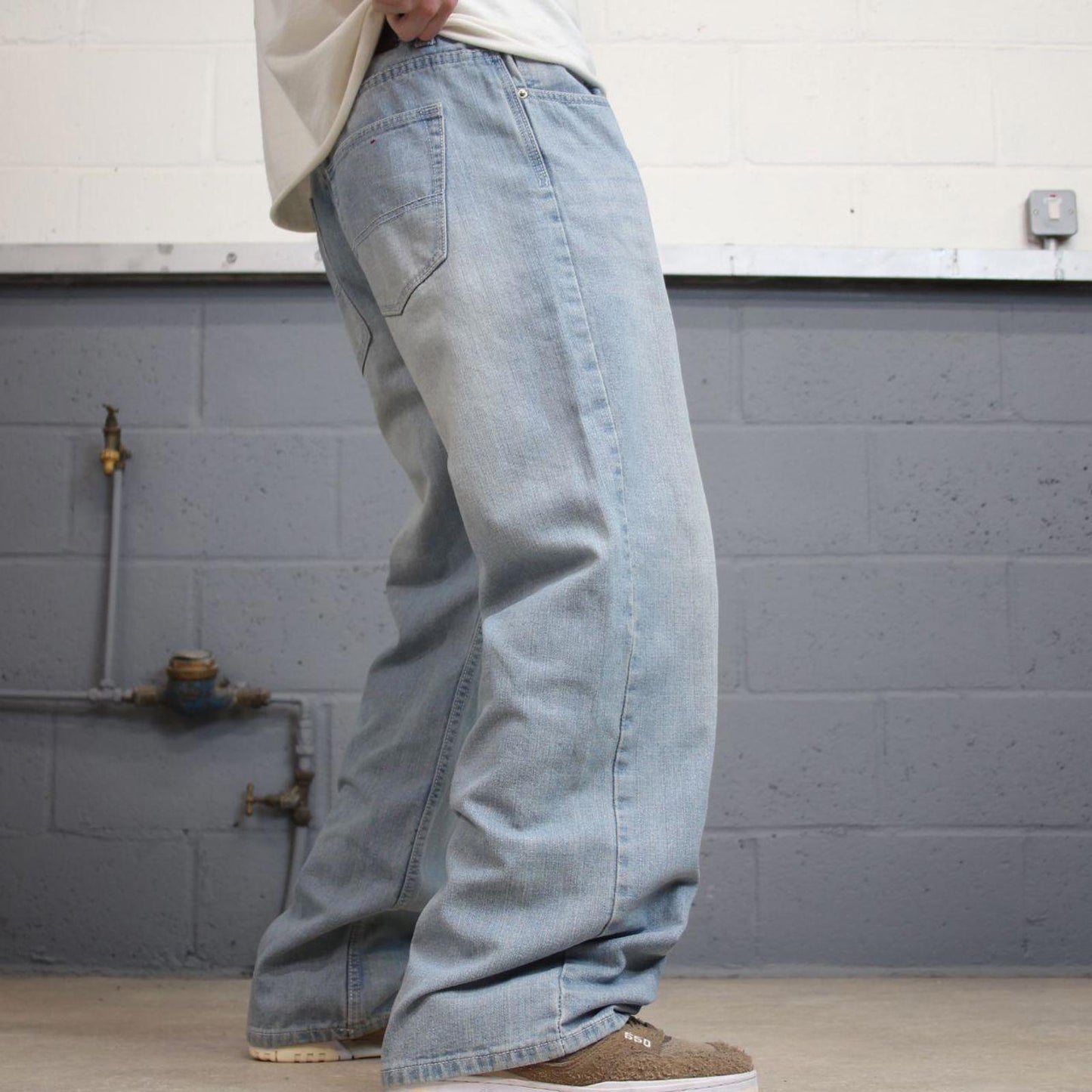 Baggy PJ Mark jeans W34 L31 blue loose leg denim 90s style skater jeans